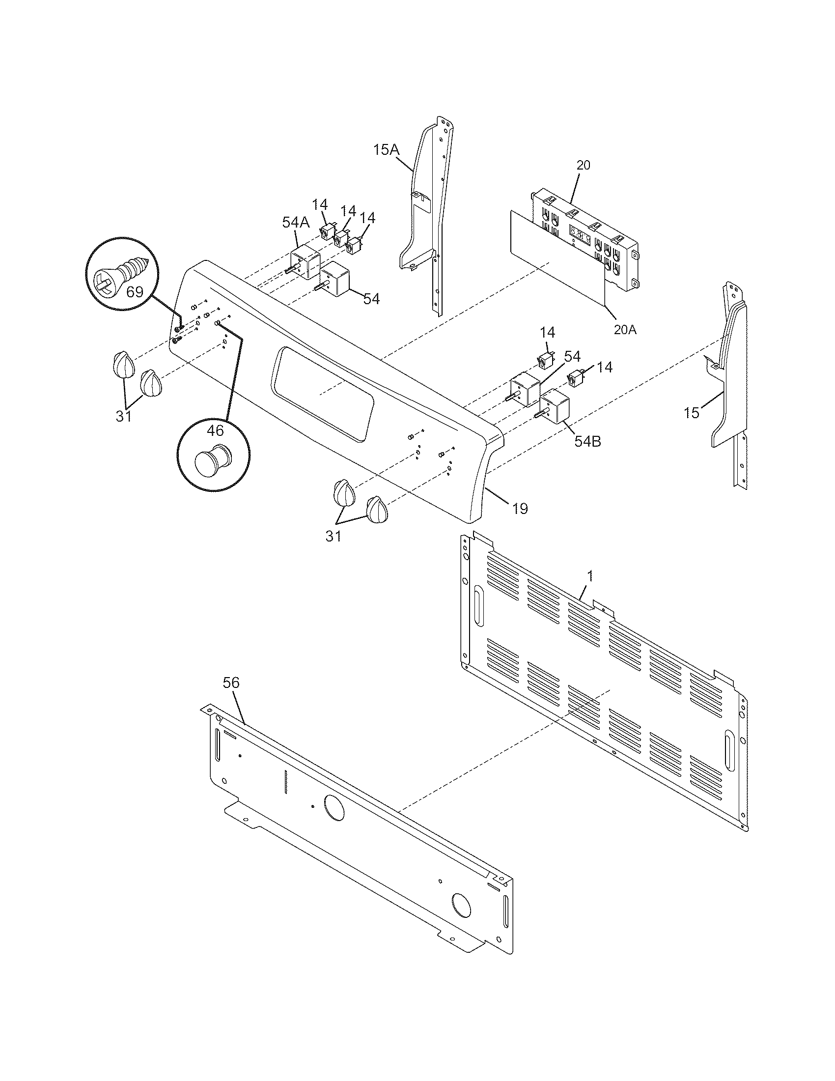 Frigidaire GLEF369DCF backguard diagram