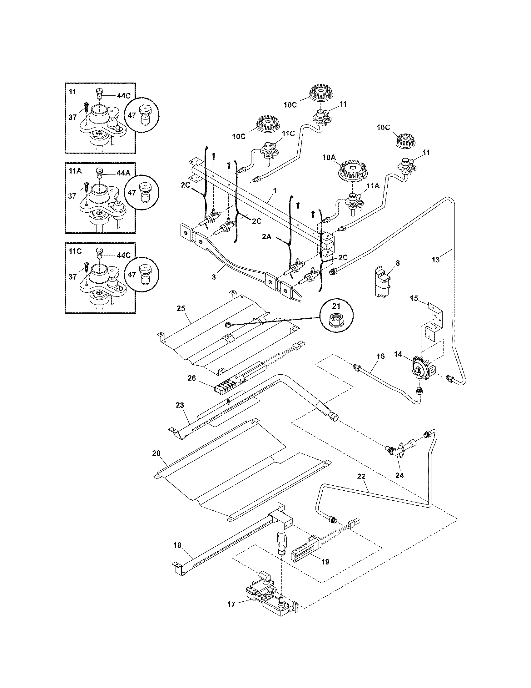 Kenmore 79071421404 burner diagram