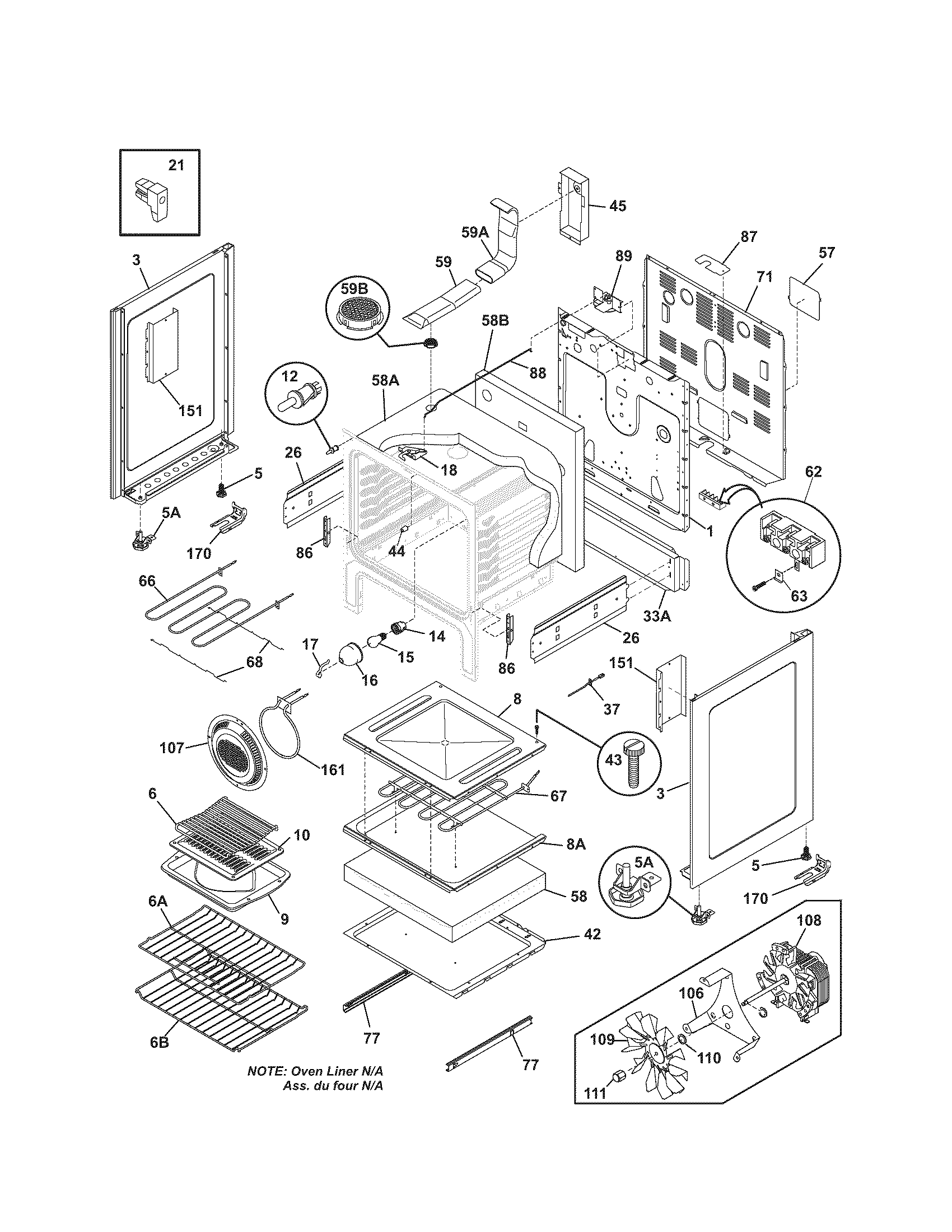 Kenmore 79096619407 body diagram