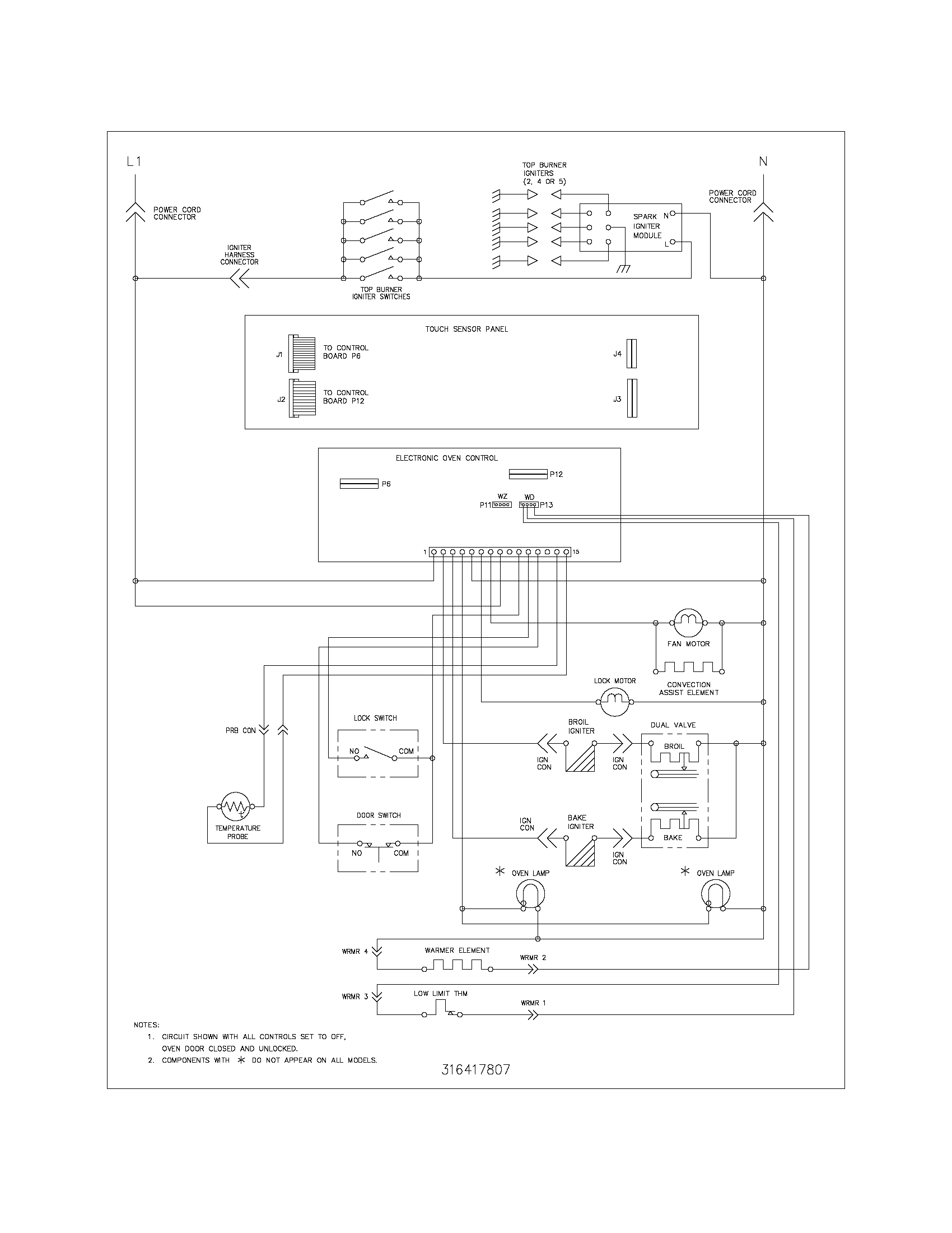 Kenmore Elite 79079364405 wiring schematic diagram