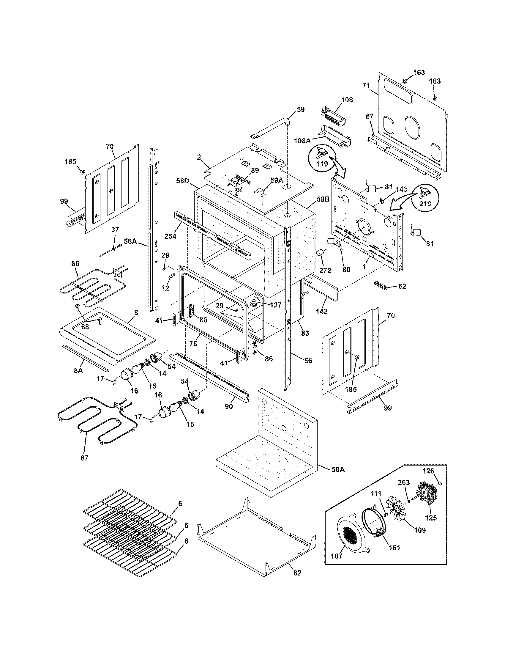 Frigidaire PLEB27T9DCB lower oven diagram