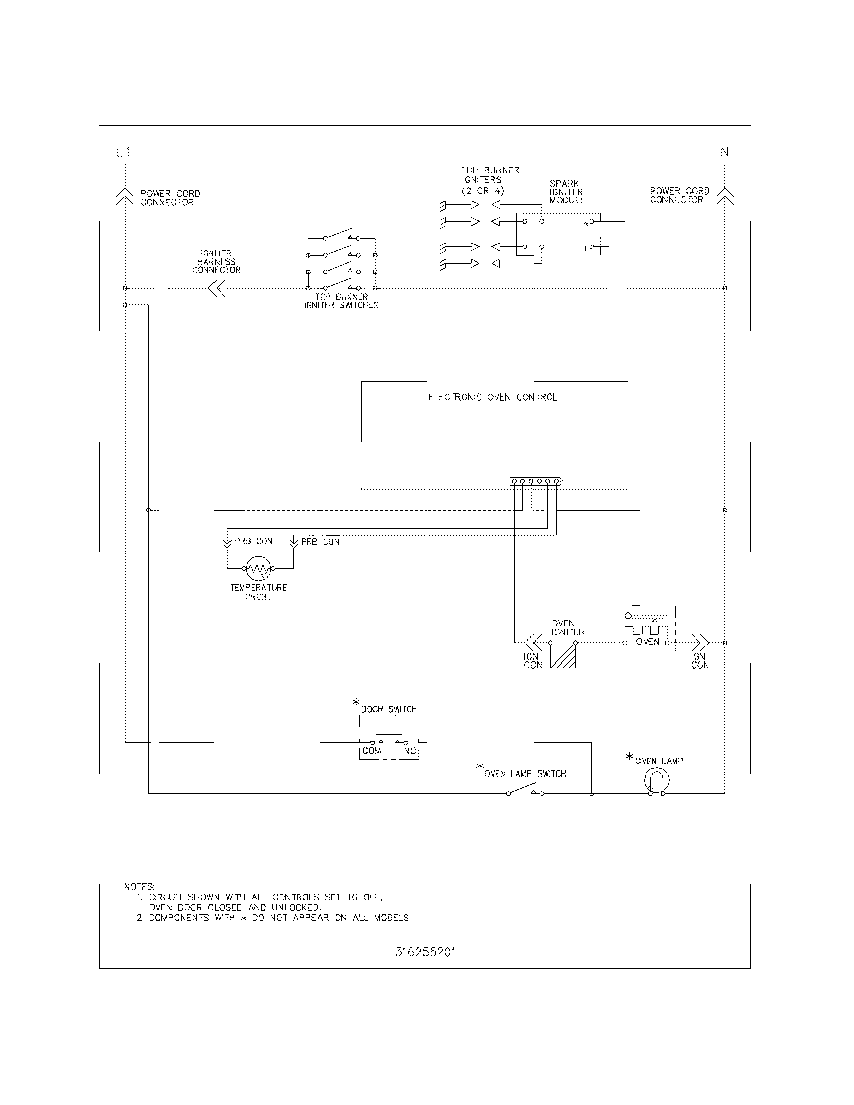 Tappan TGF336ASJ wiring schematic diagram