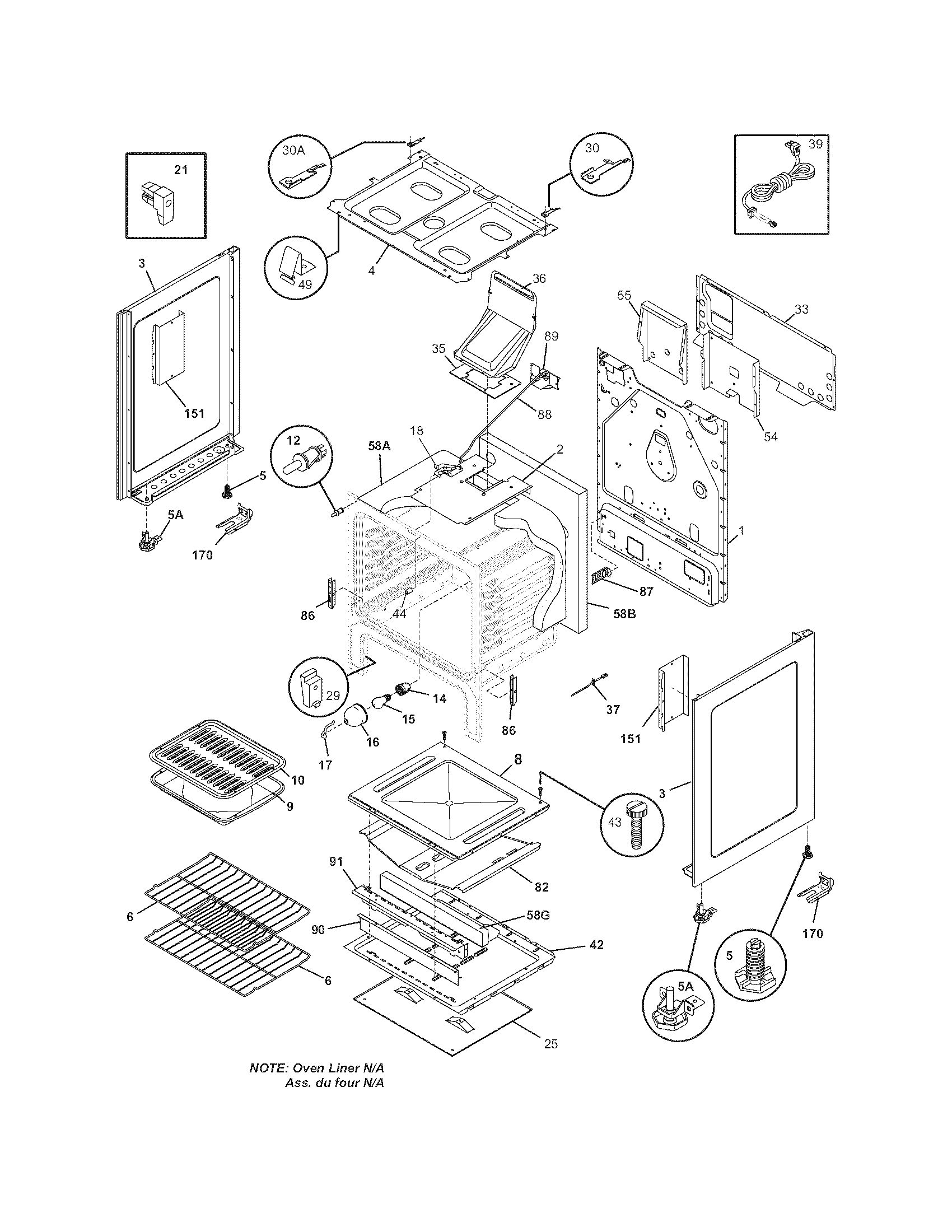 Frigidaire CFGF366DCF body diagram