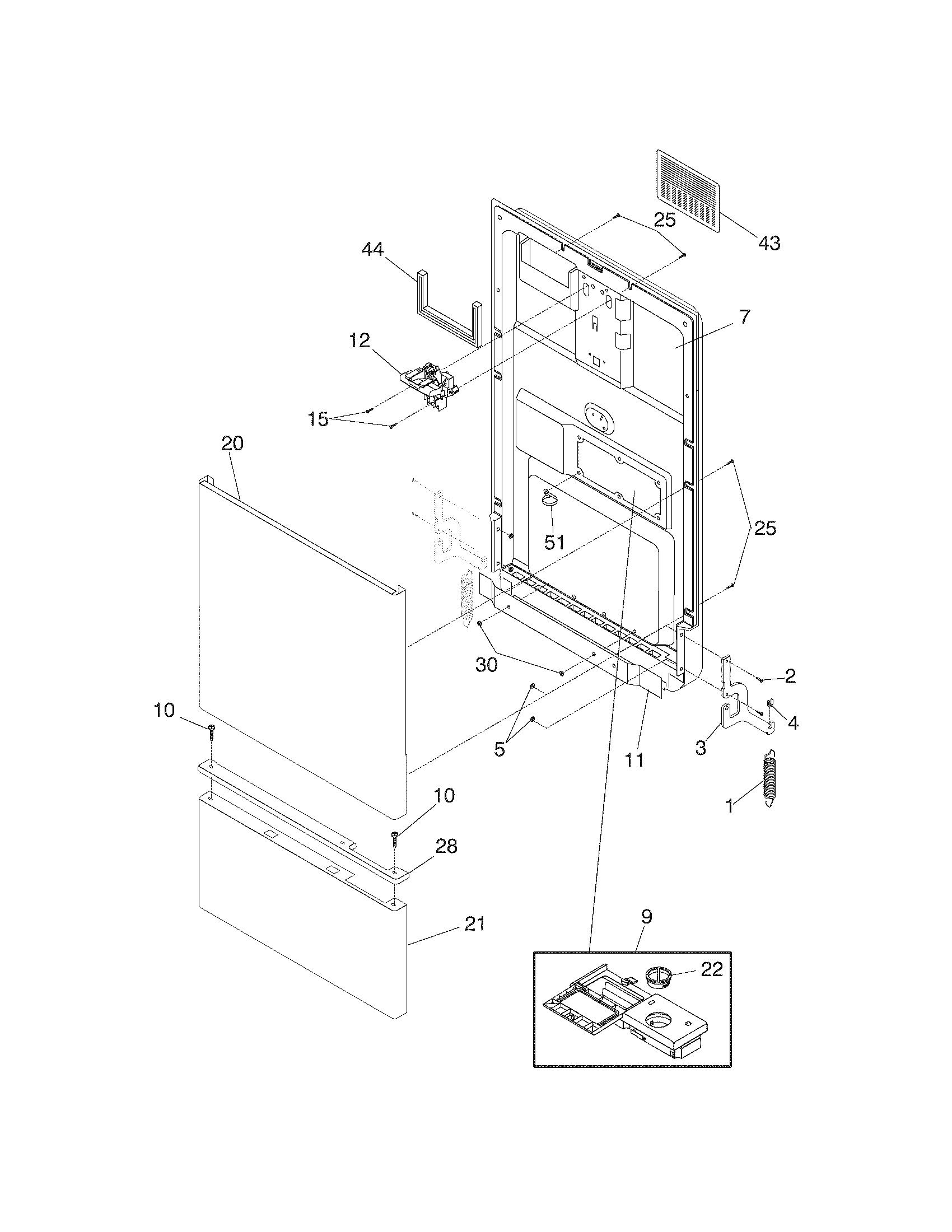Kenmore 58717248400 door diagram