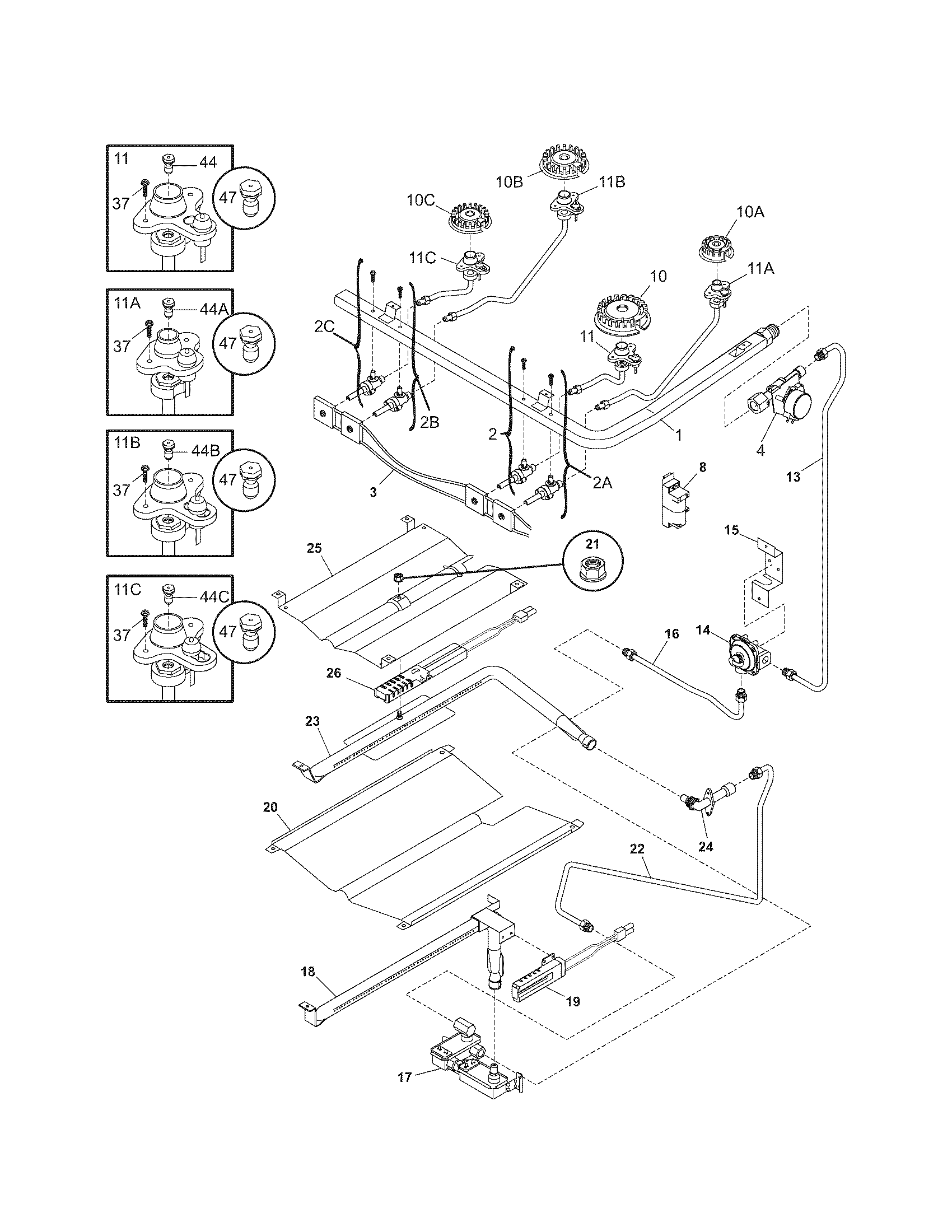 Kenmore 79078919501 burner diagram