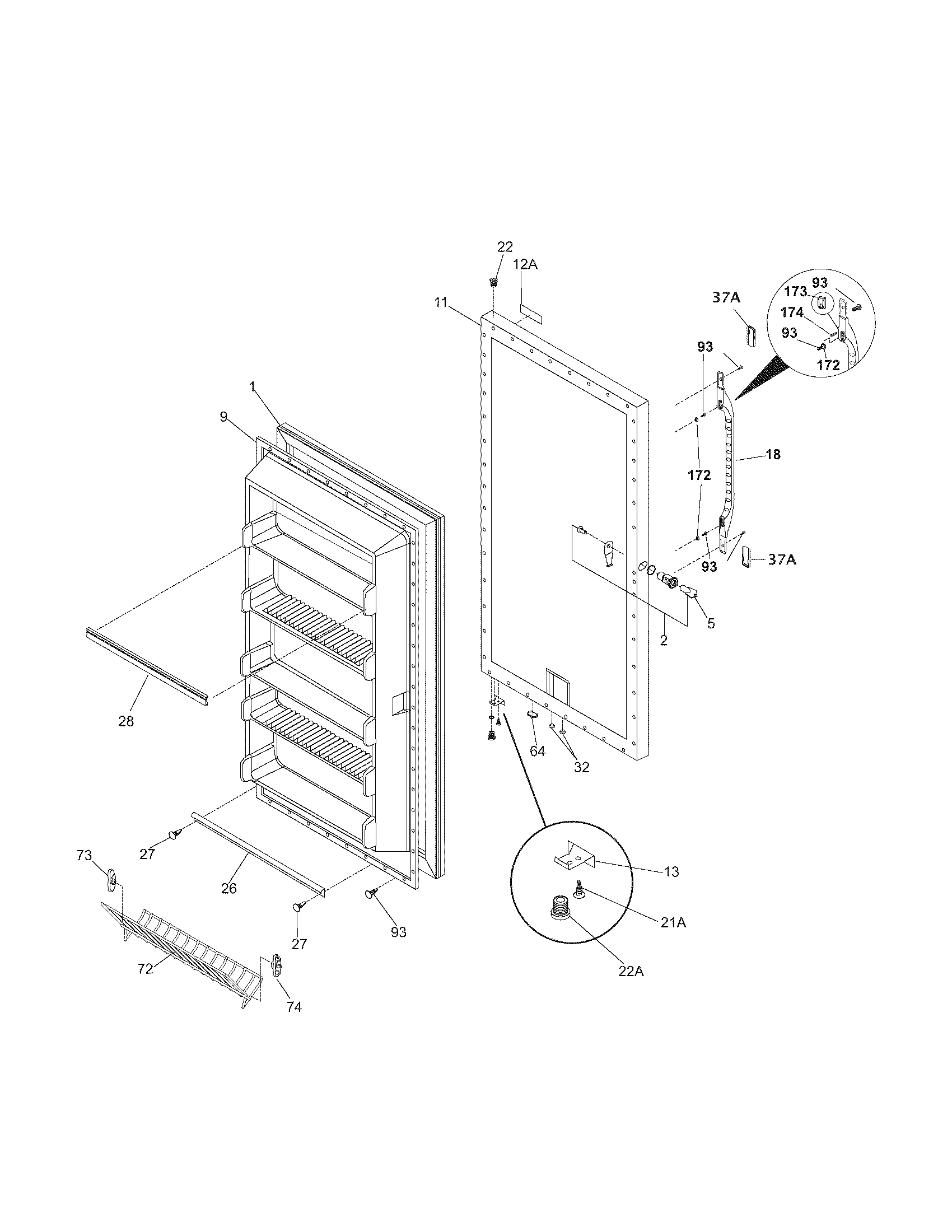 Kenmore 25324752104 door diagram