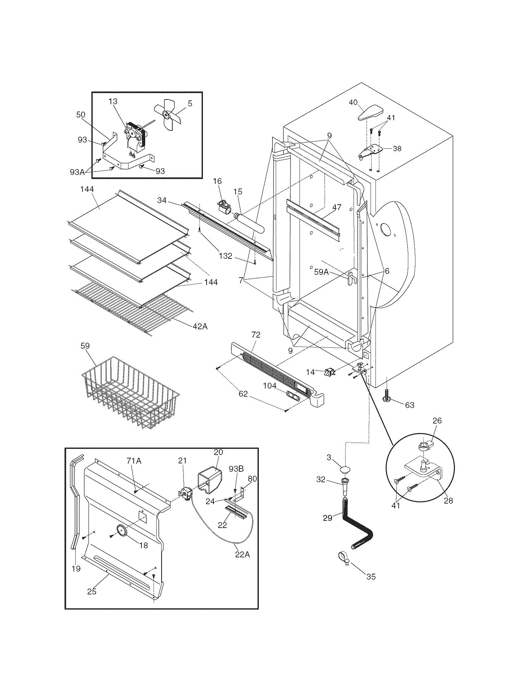 Kenmore 25324752104 cabinet diagram