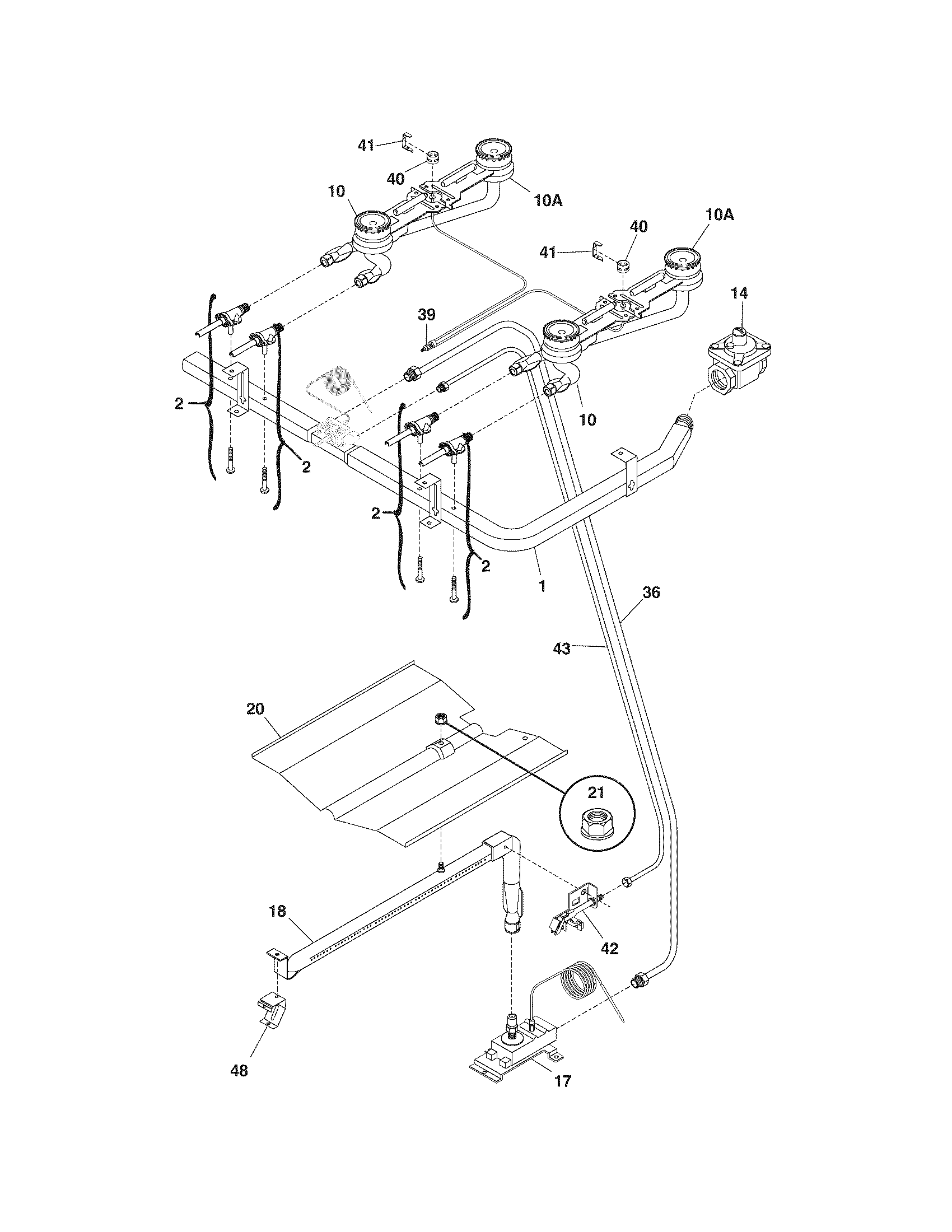 Frigidaire FPF303CWE burner diagram