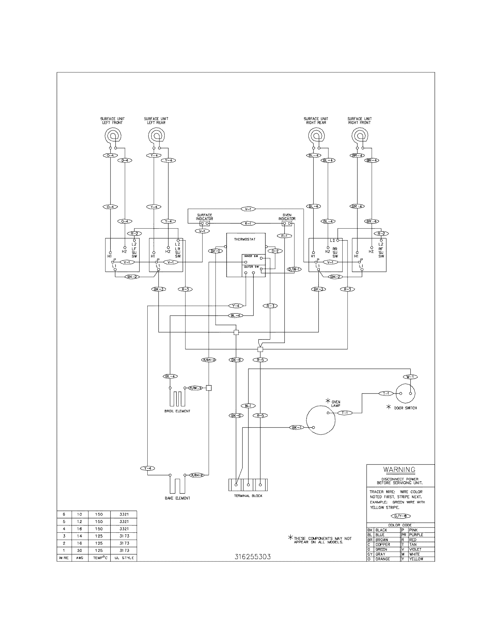 Tappan TEF303BWE wiring diagram diagram