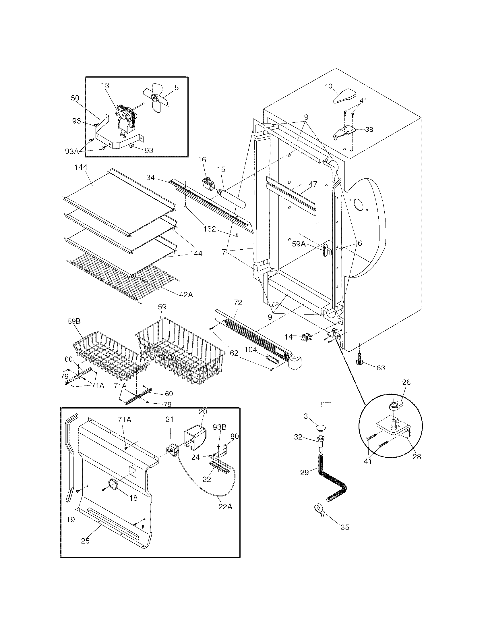 Frigidaire AFFU2066DW4 cabinet diagram