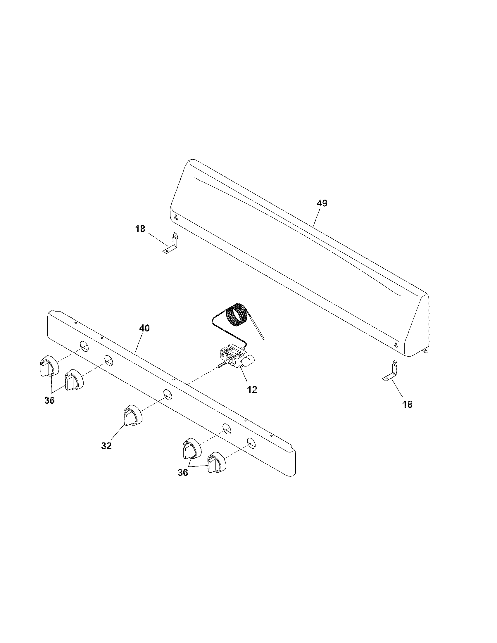 Tappan TGF303BWD backguard diagram