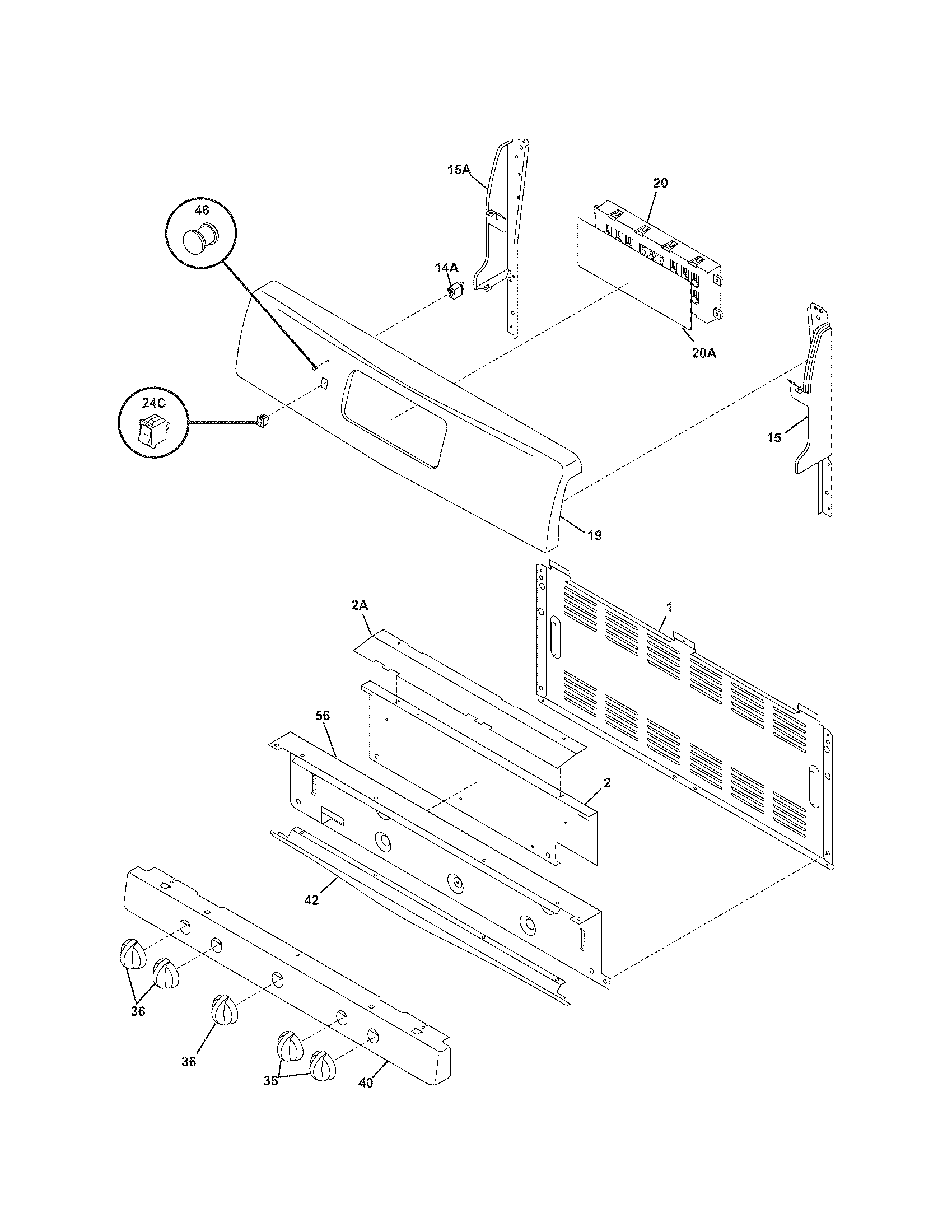 Frigidaire FGFL87DSE backguard diagram