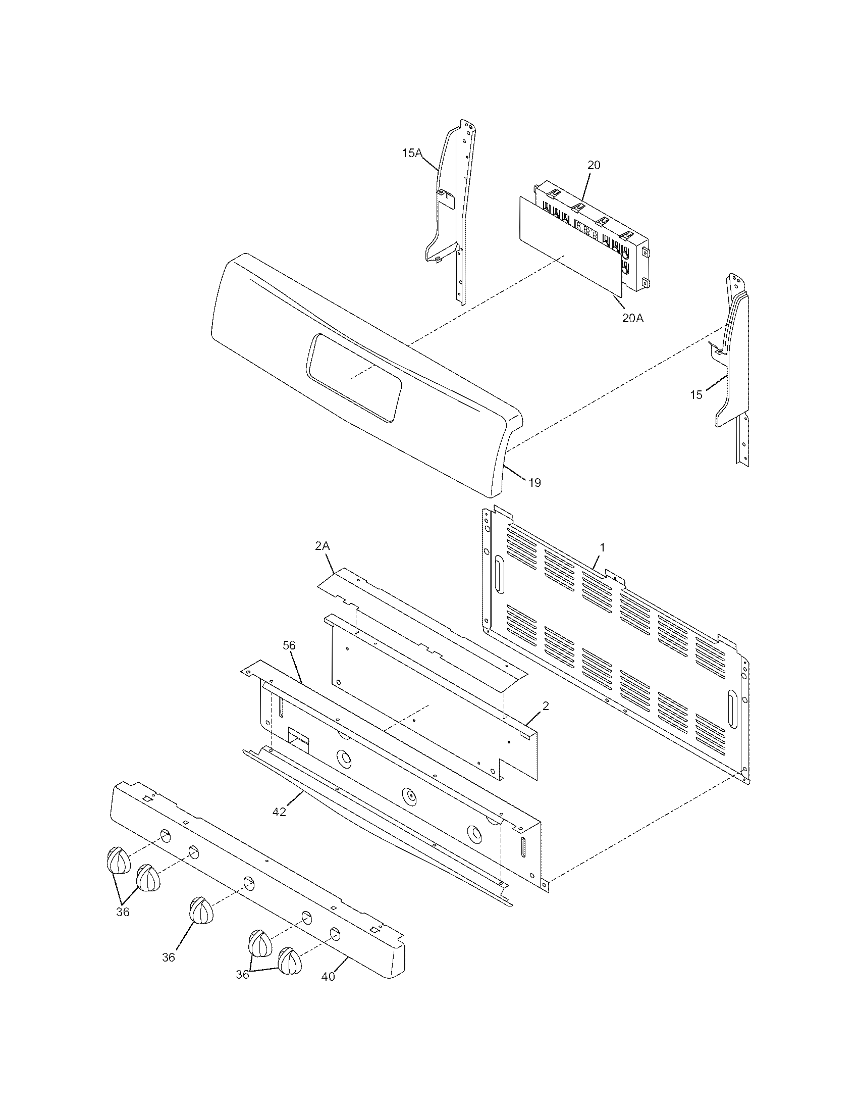 Frigidaire GLGF388DSE backguard diagram