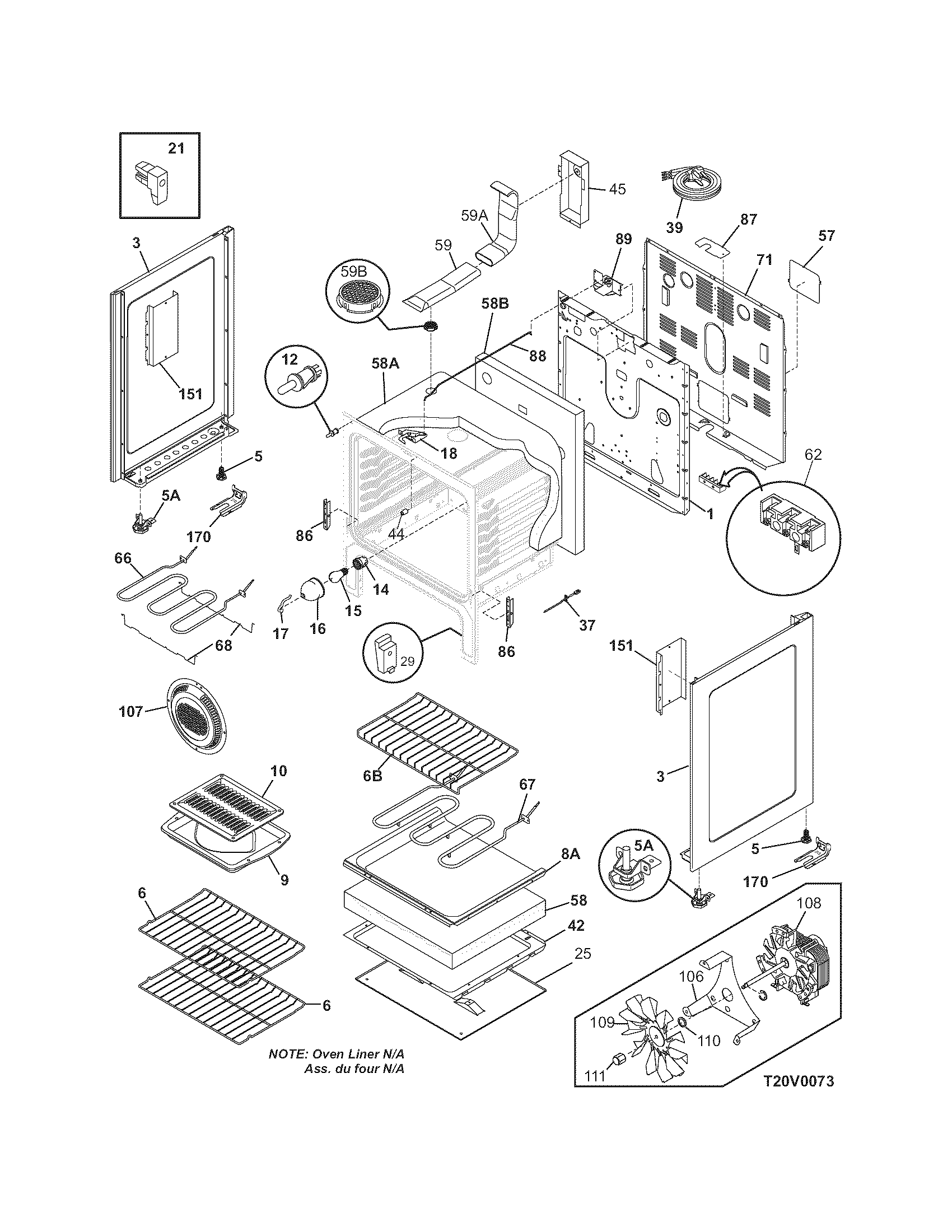 Frigidaire CGLEF379DBF body diagram
