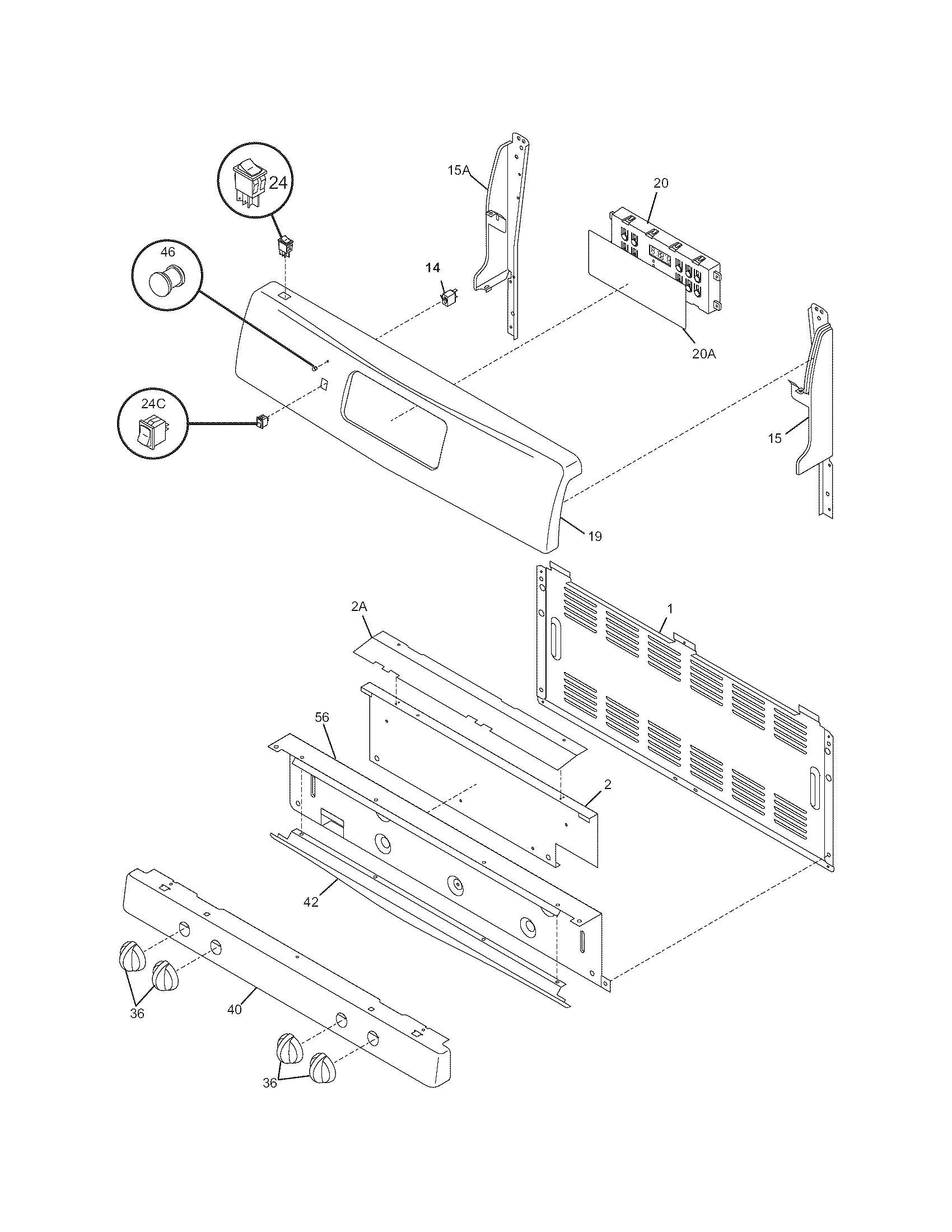 Frigidaire GLGFS75DBF backguard diagram