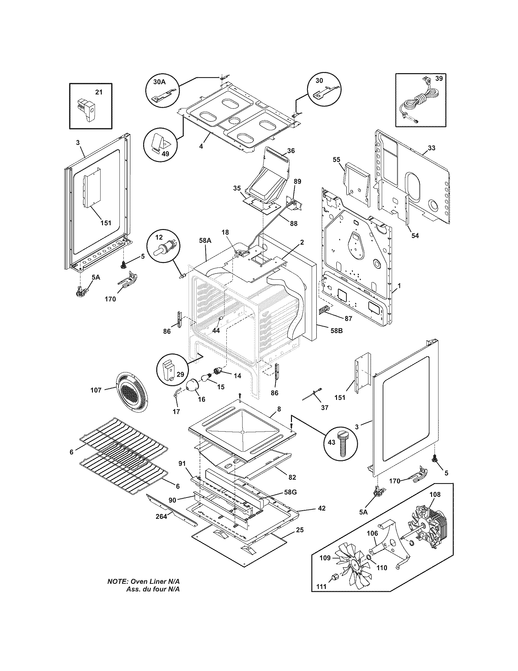 Frigidaire GLGFS75DBF body diagram