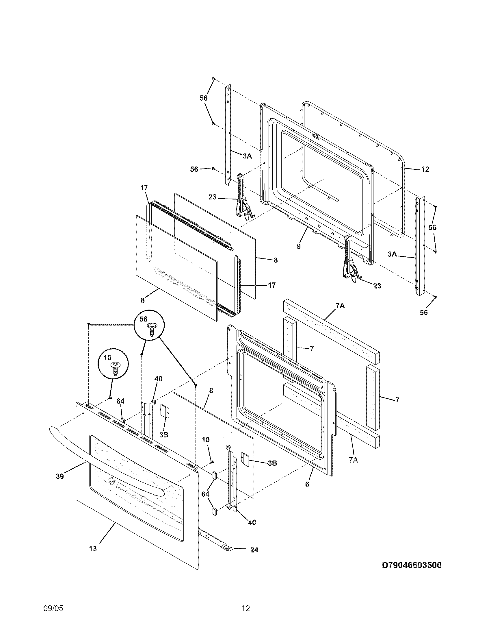 Kenmore 79036693500 door diagram