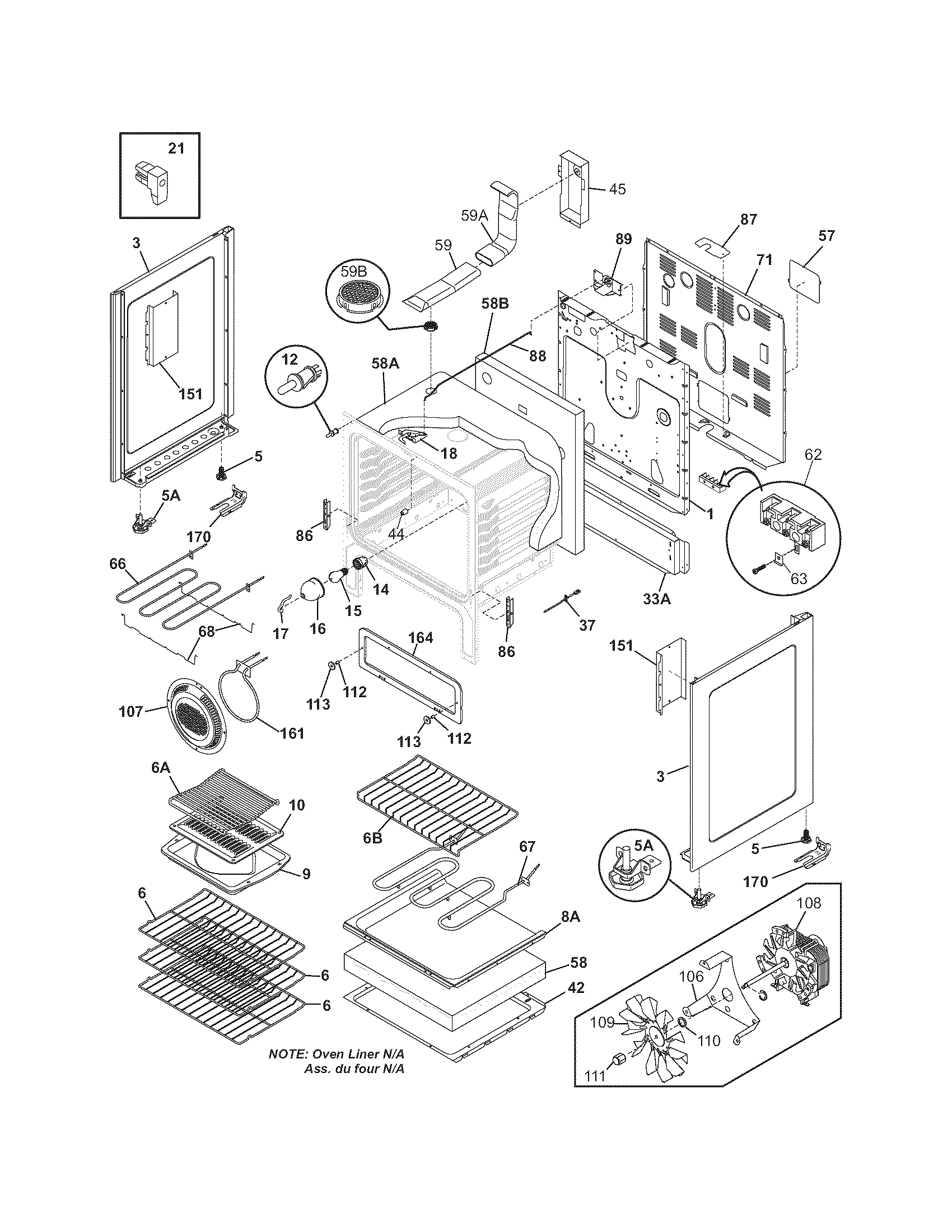 Frigidaire PLEFMZ99ECC body diagram
