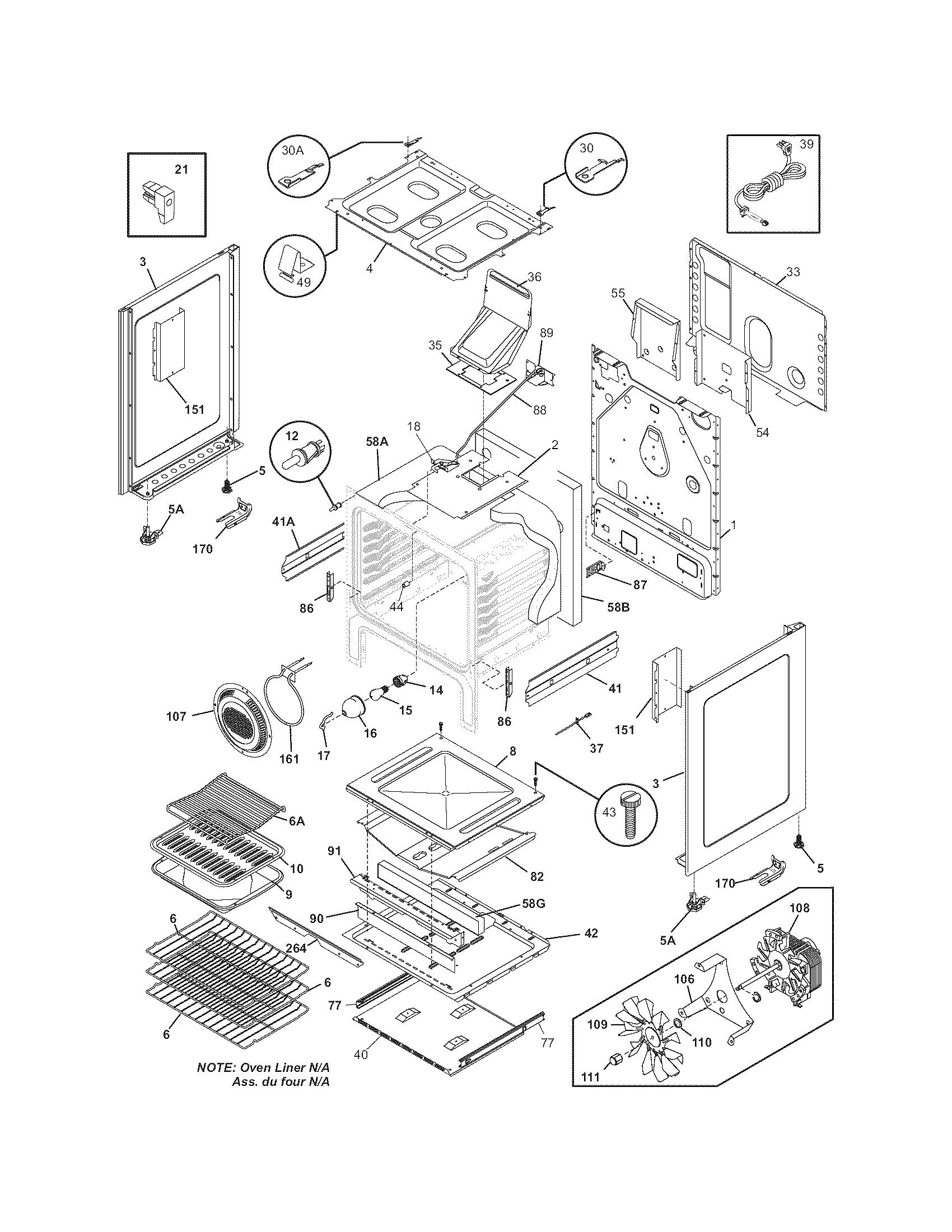 Frigidaire CPLGF390DCE body diagram