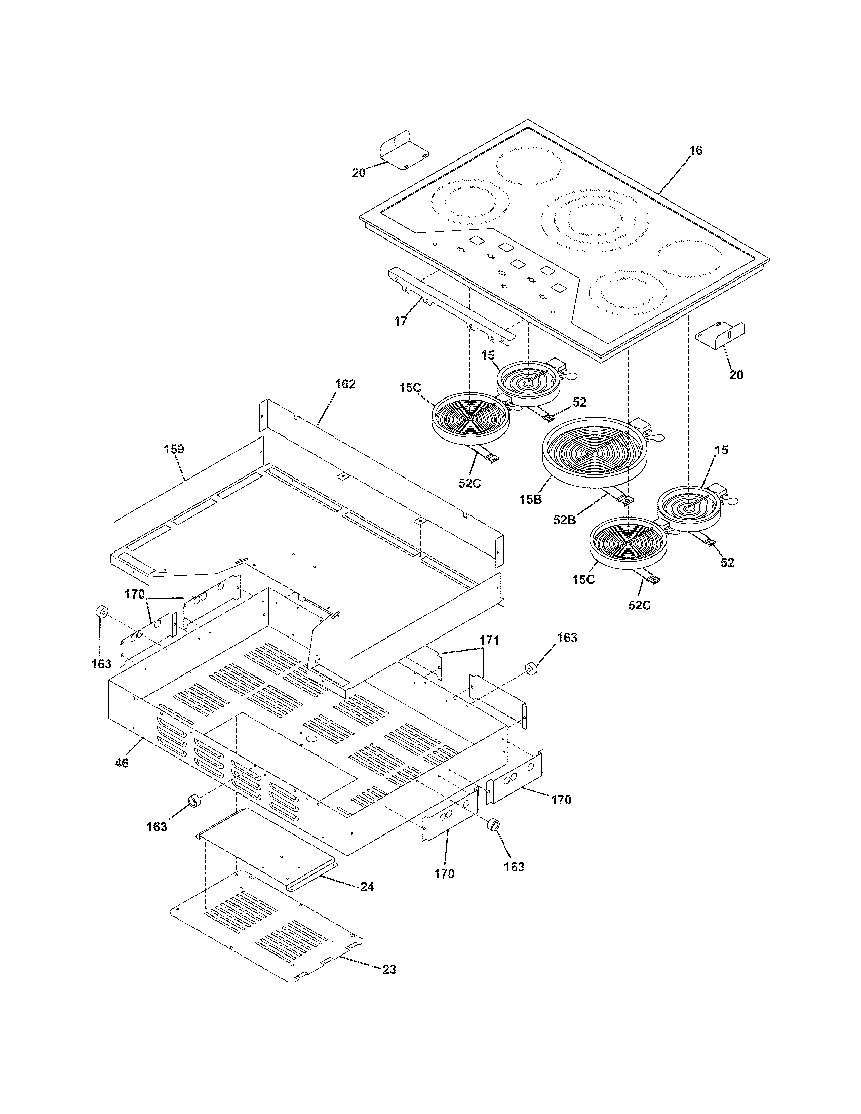 Electrolux E30EC65ESS1 maintop diagram