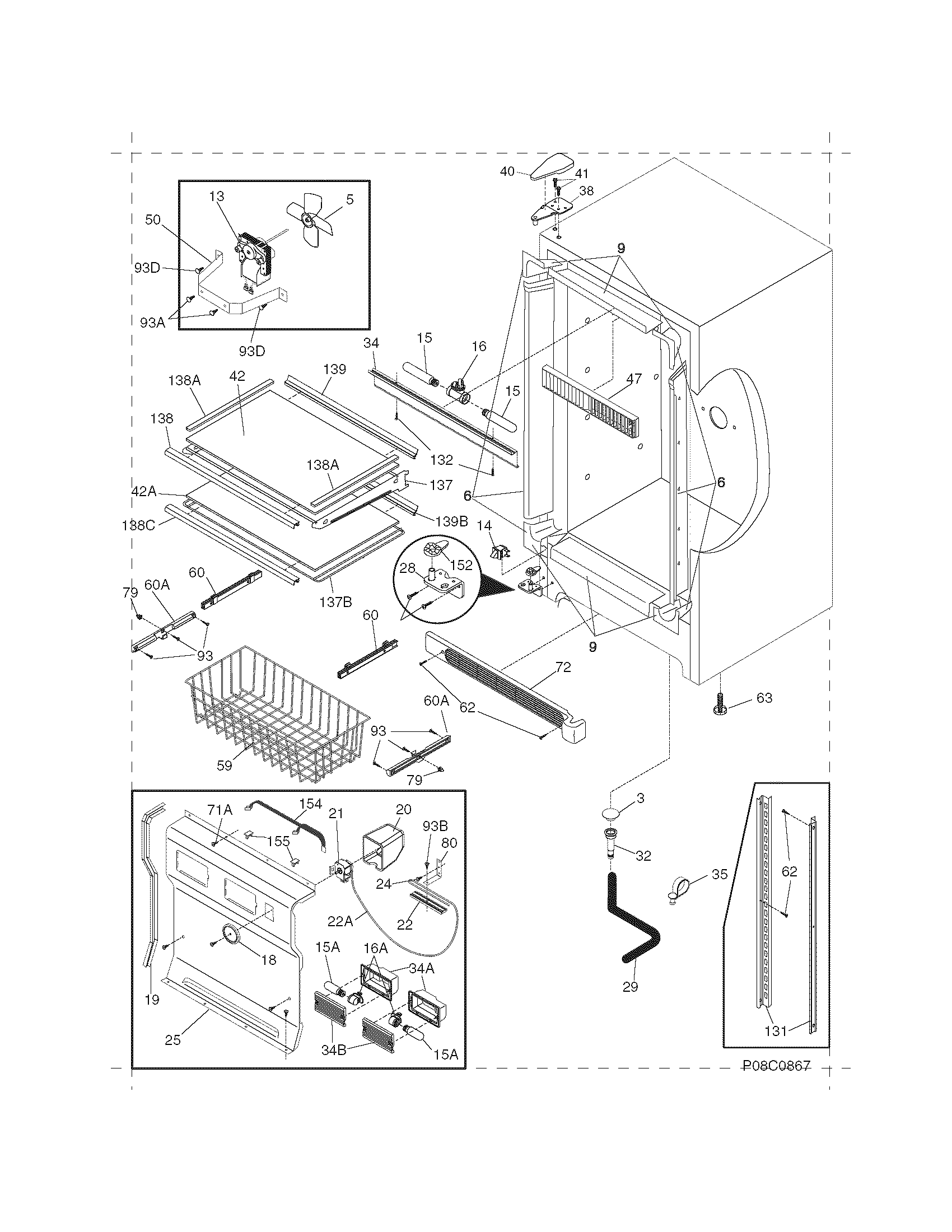 Frigidaire PLFU1778ES0 cabinet diagram