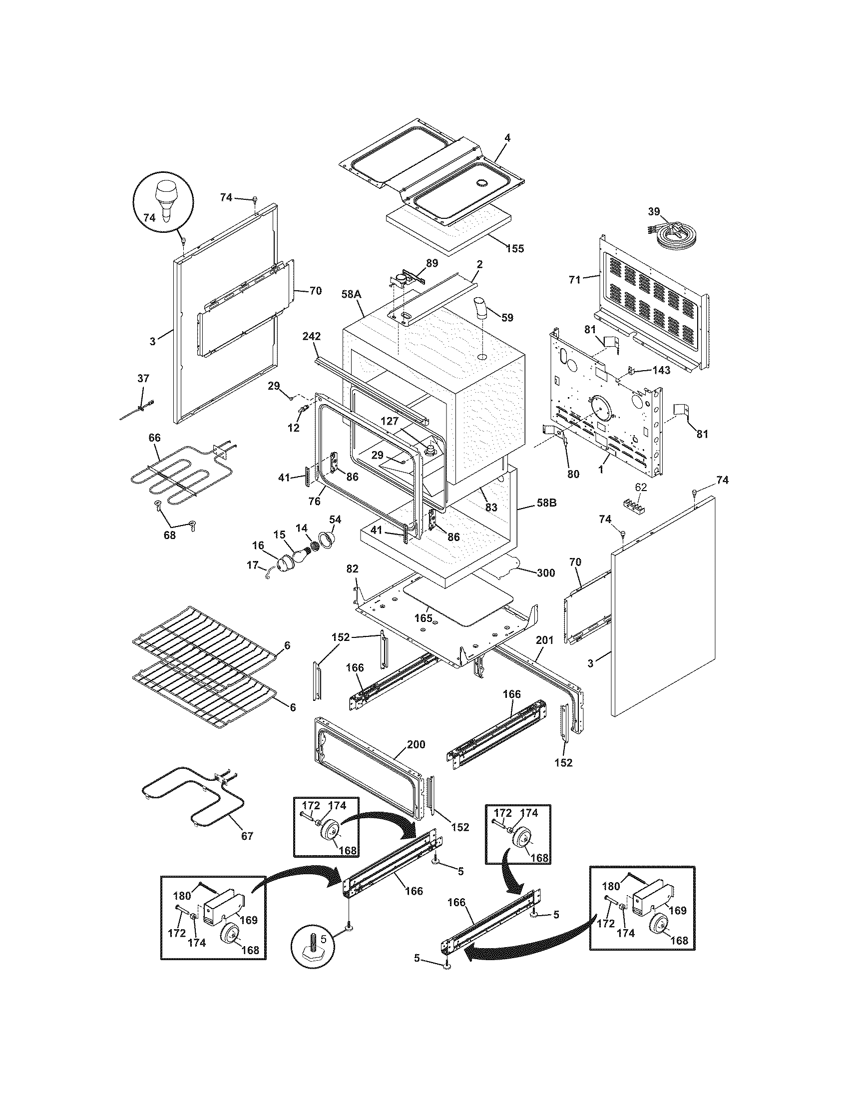 Frigidaire CFEF358ES1 body diagram