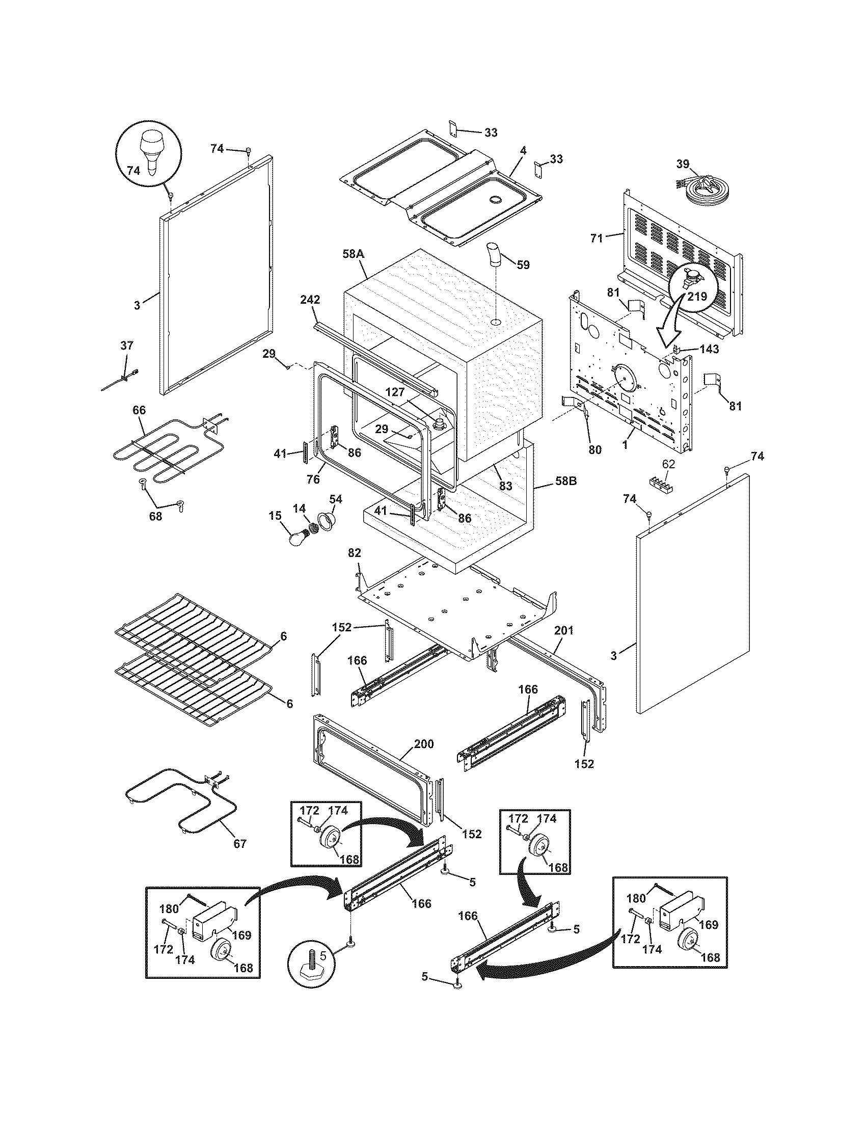 Frigidaire CFEF317ES1 body diagram