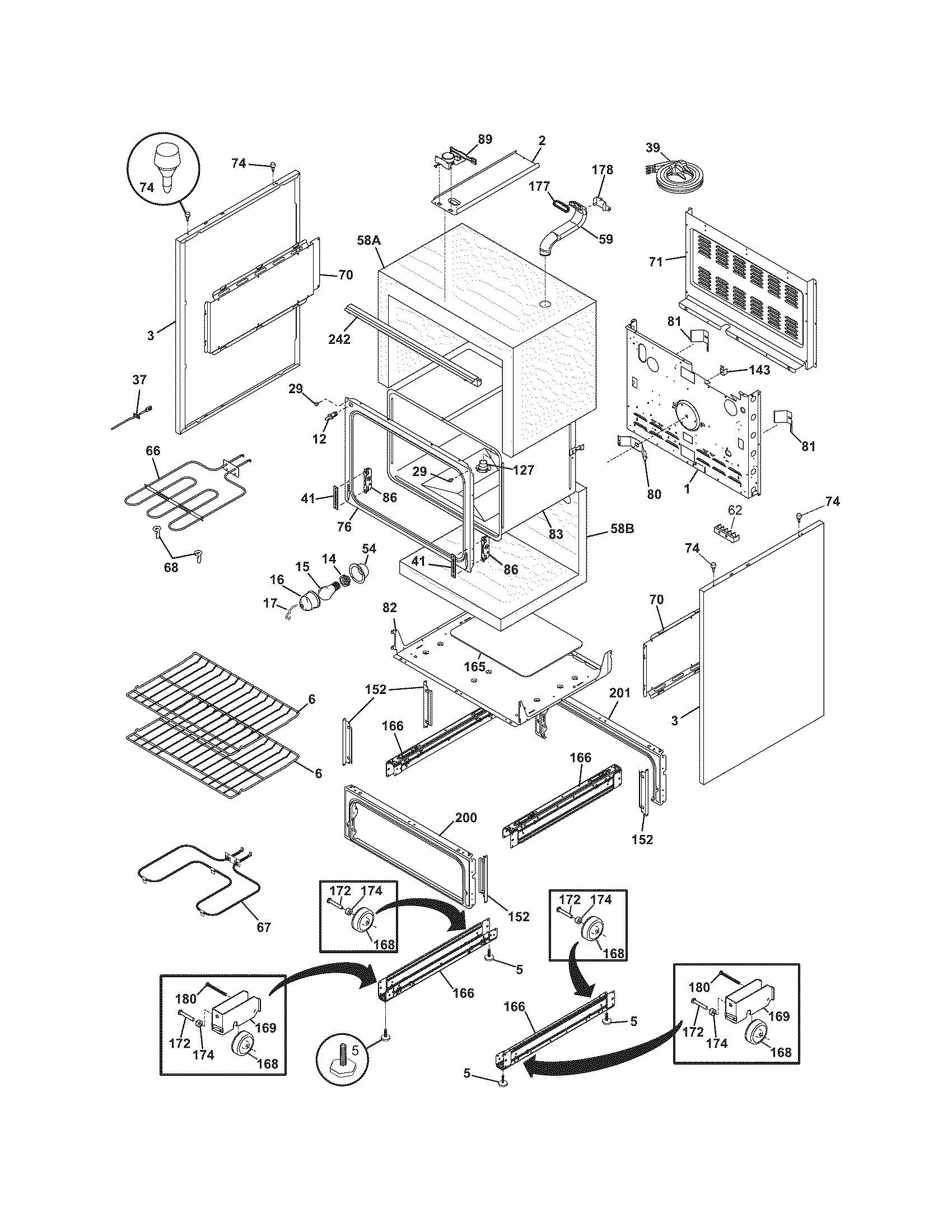 Frigidaire CFEF372EC1 body diagram