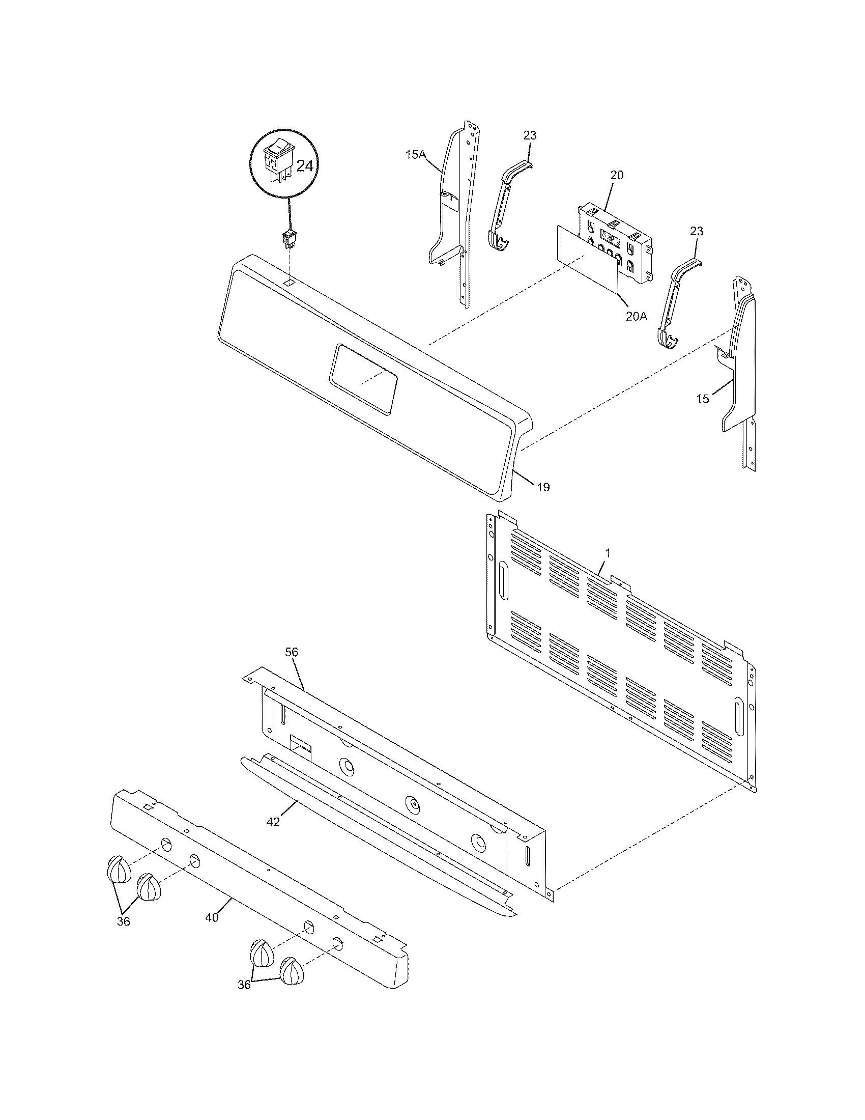 Frigidaire FGF337ECA backguard diagram