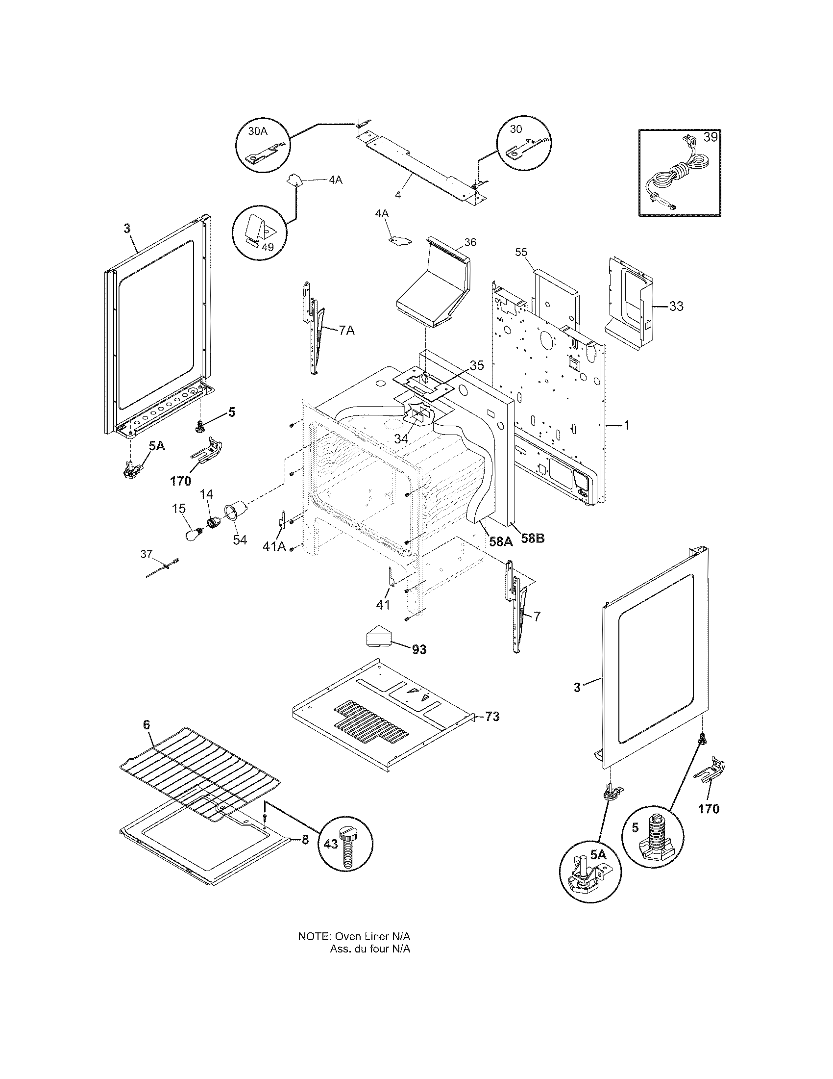 Frigidaire FGF337ESC body diagram