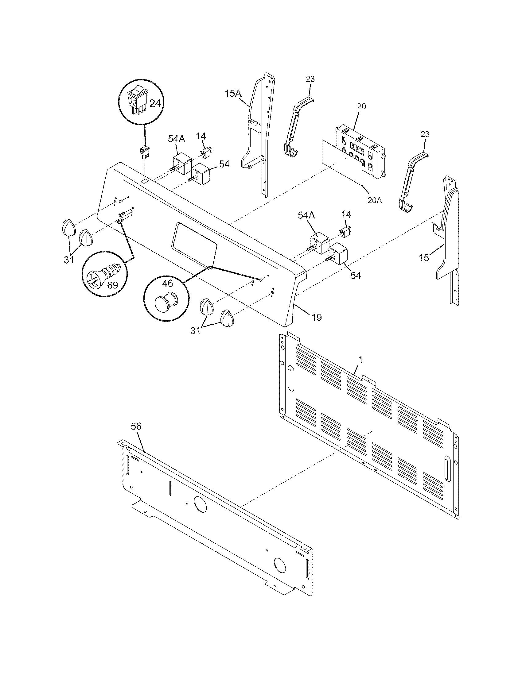 Frigidaire FEF329ESC backguard diagram