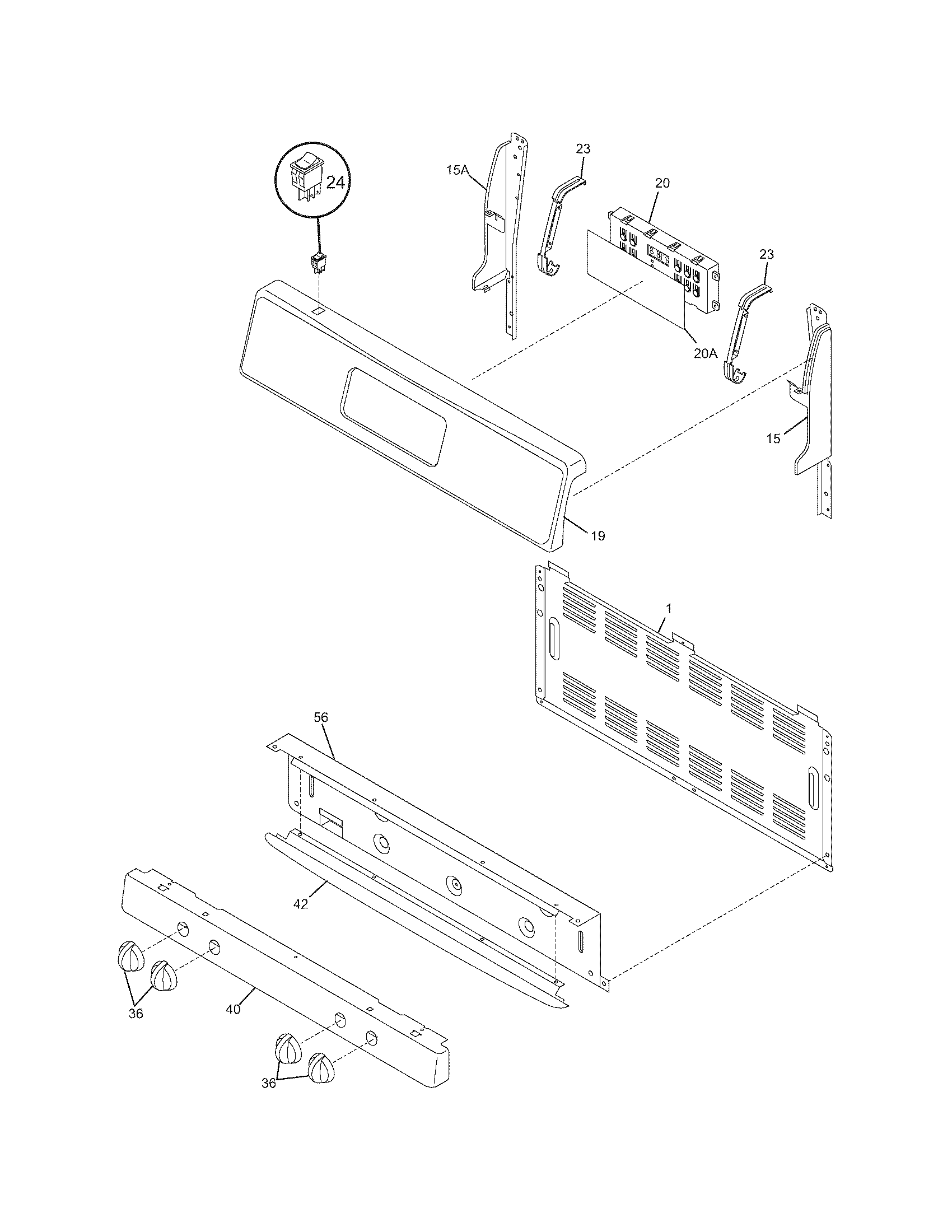 Frigidaire FGFB66ECC backguard diagram