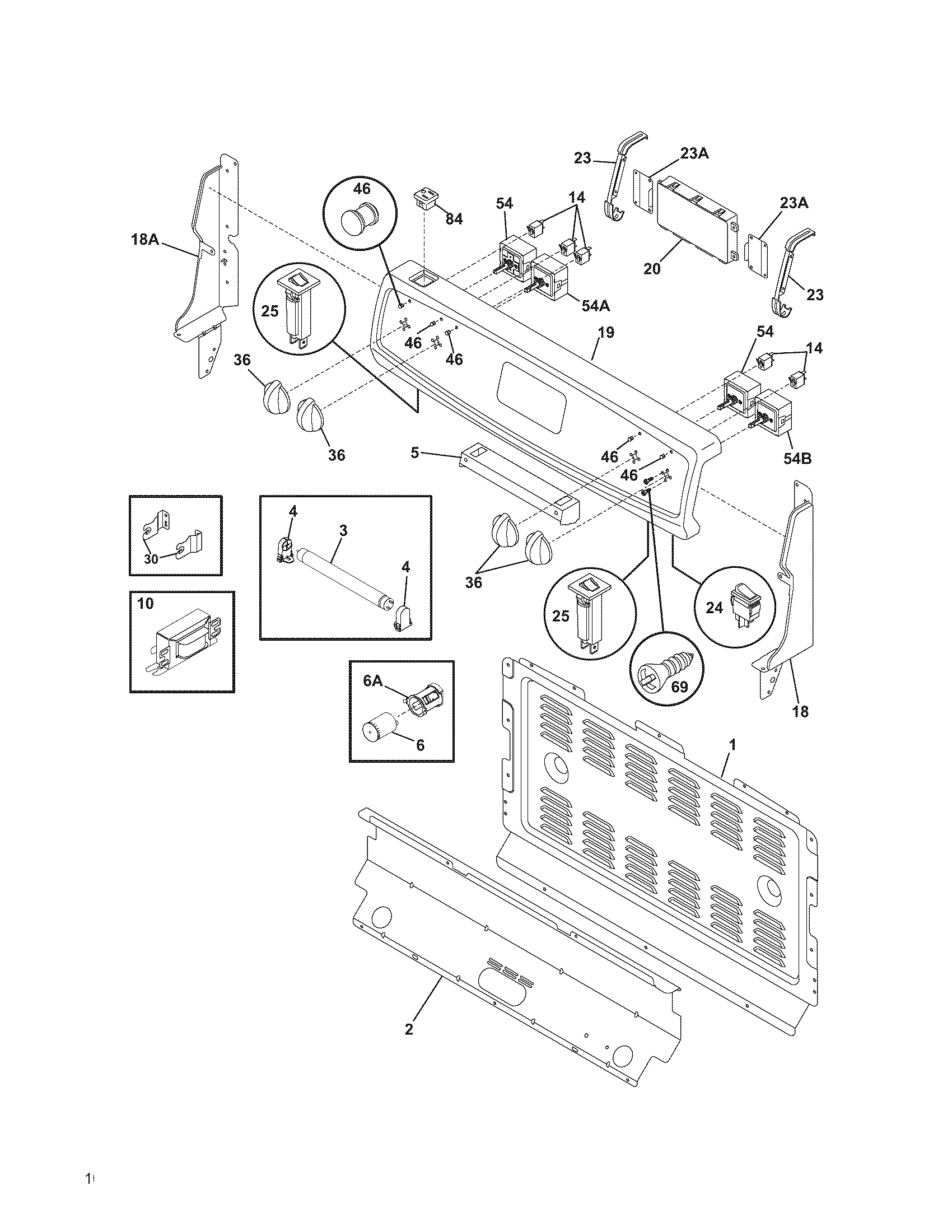 Frigidaire CFEF322ES1 backguard diagram