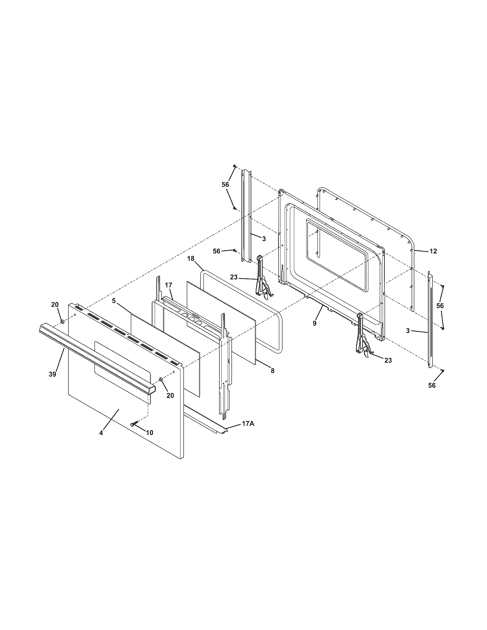 White-Westinghouse CWEF310ES1 door diagram