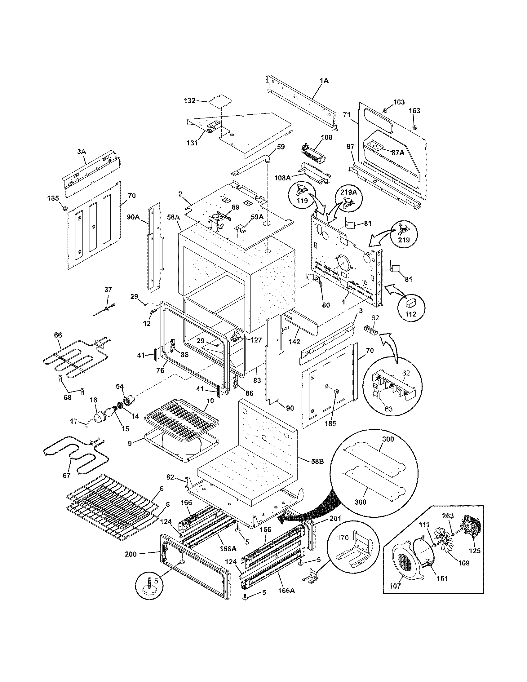 Frigidaire FES367ECB body diagram