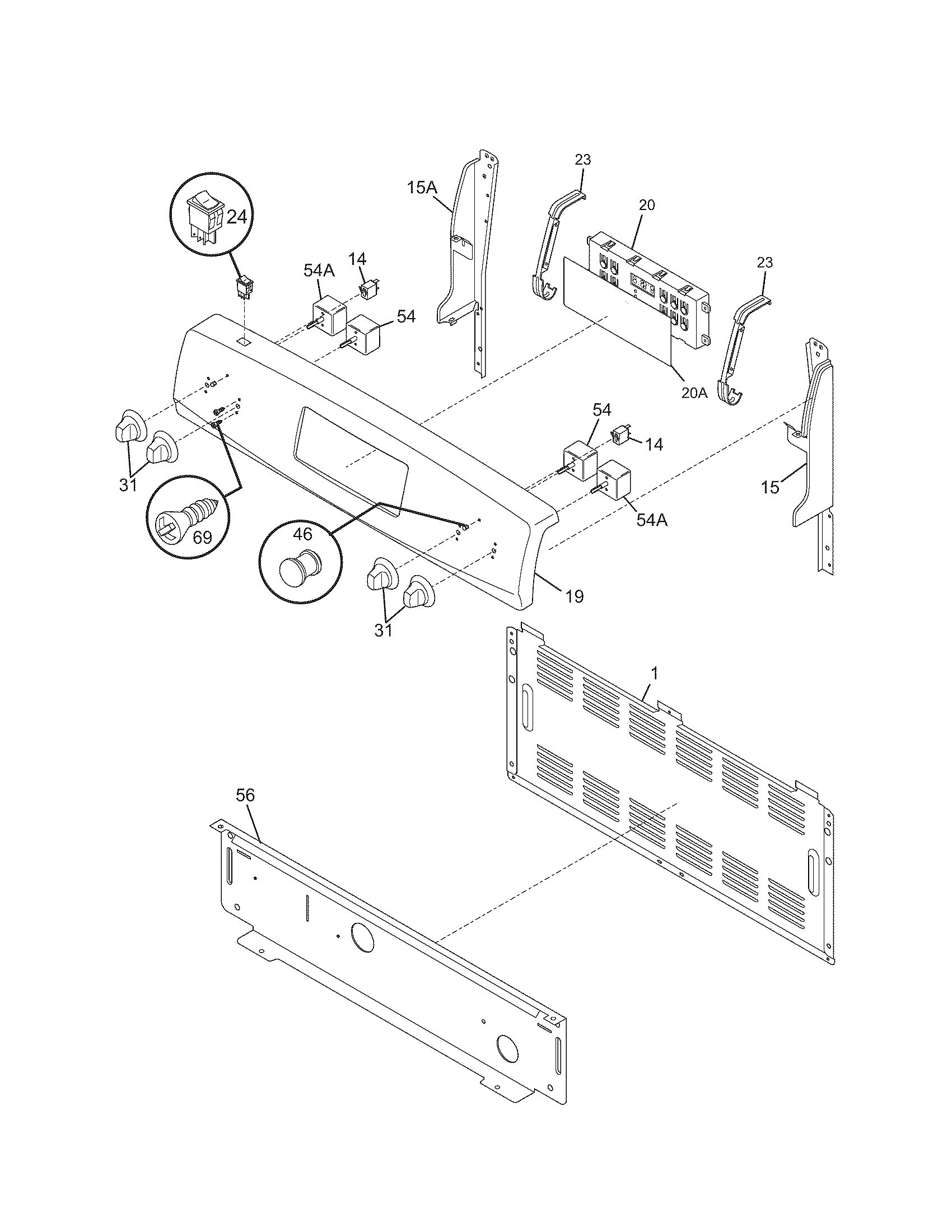 Kenmore 79096018500 backguard diagram
