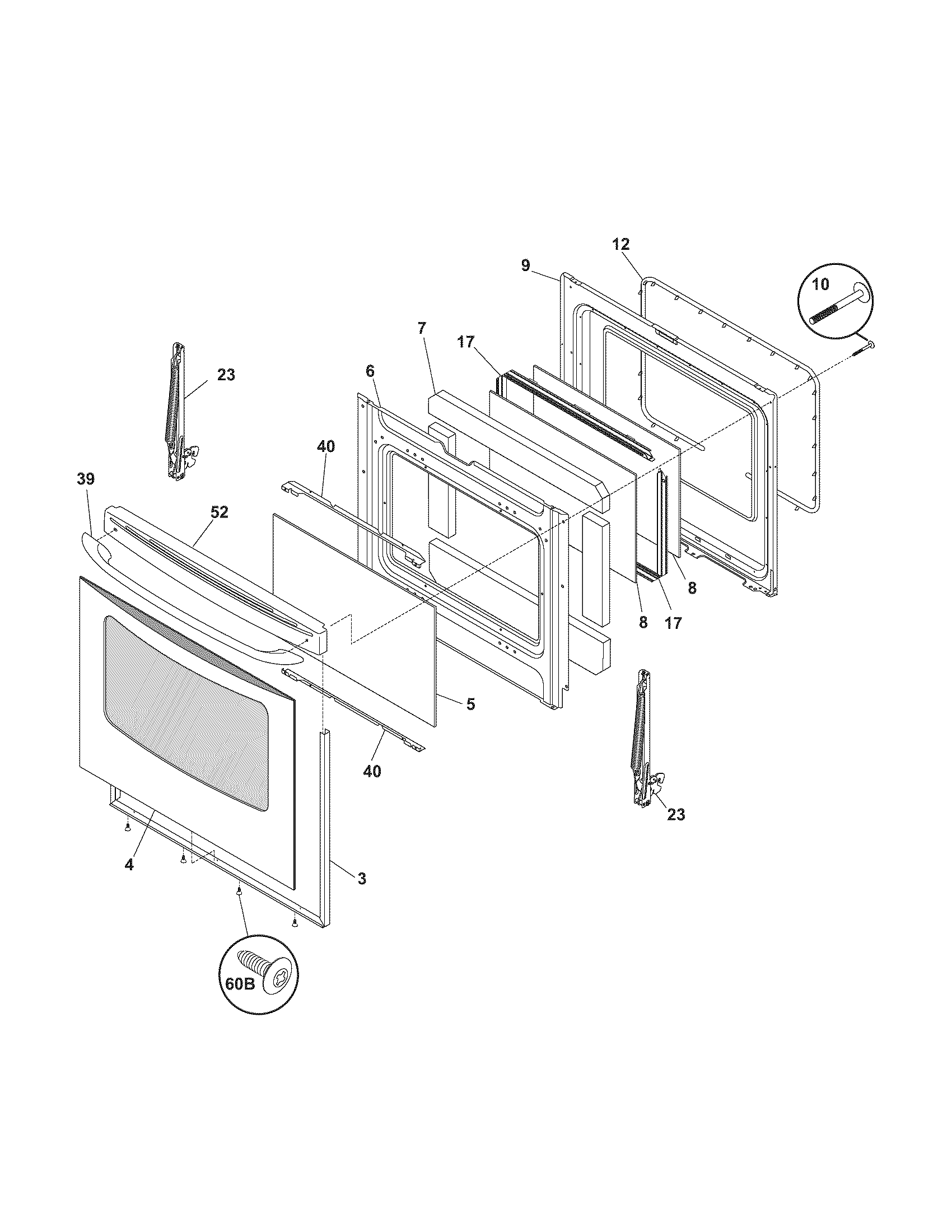Kenmore 79096018500 door diagram