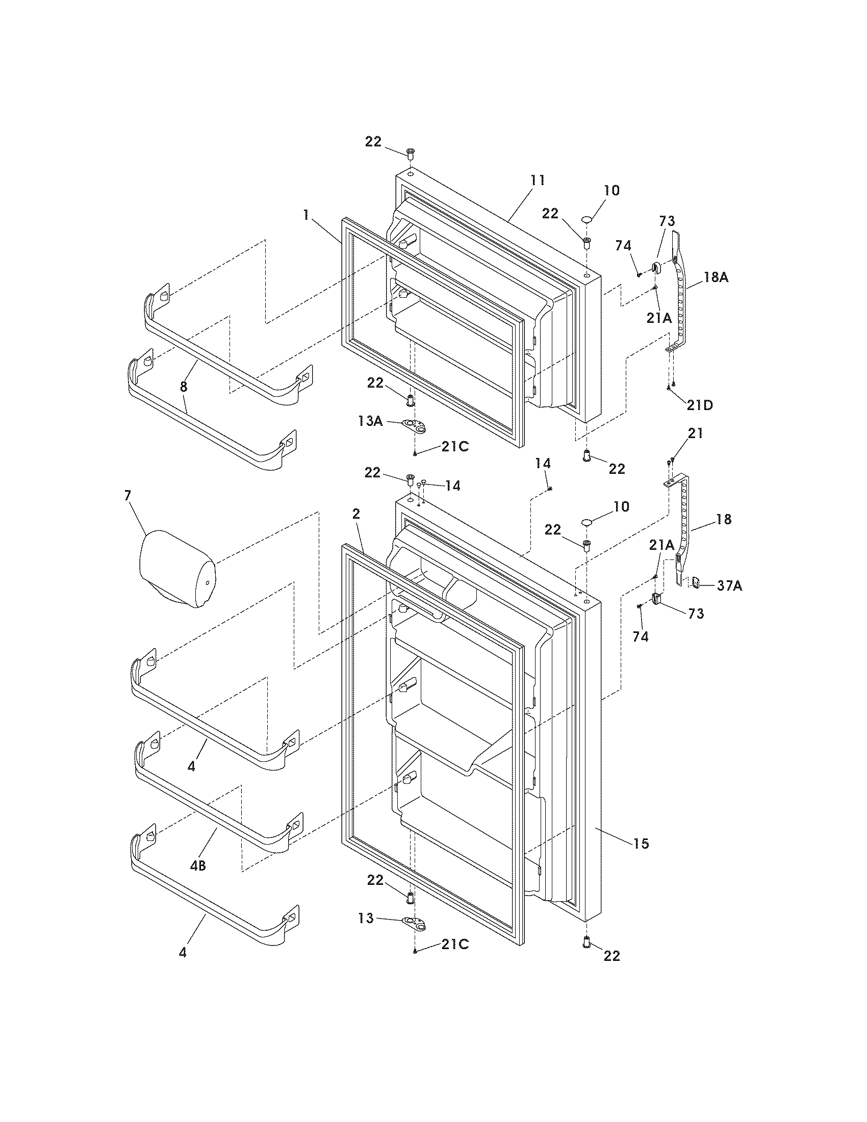 Kenmore 2537481440A door diagram