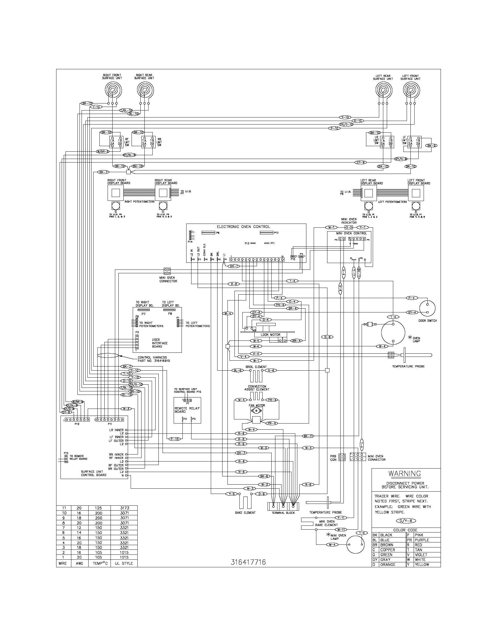 Frigidaire GLEFM397DQD wiring schematic diagram
