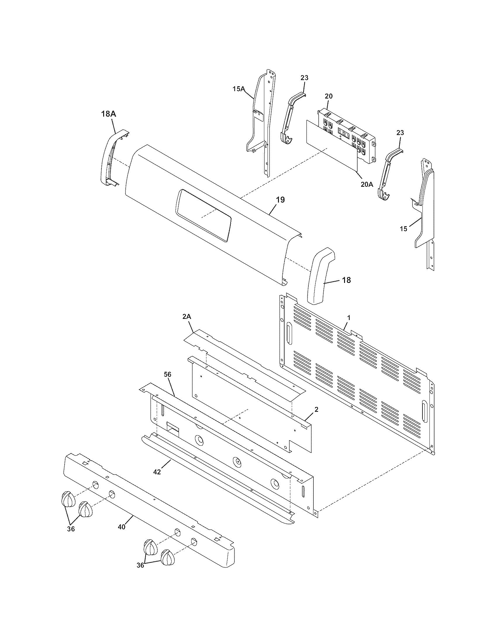 Tappan TGF350MXDSC backguard diagram