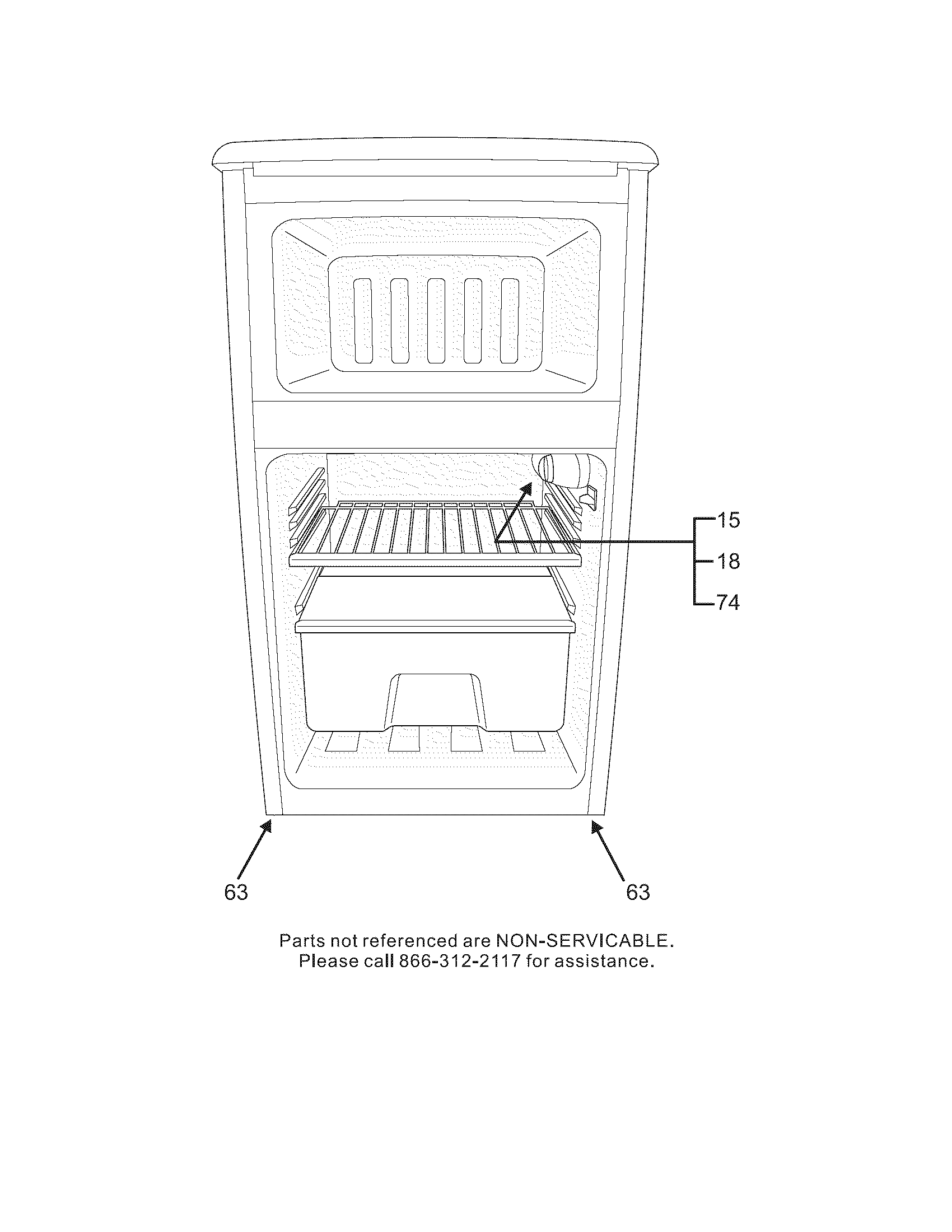 Frigidaire FRT04LG3DW spare parts diagram