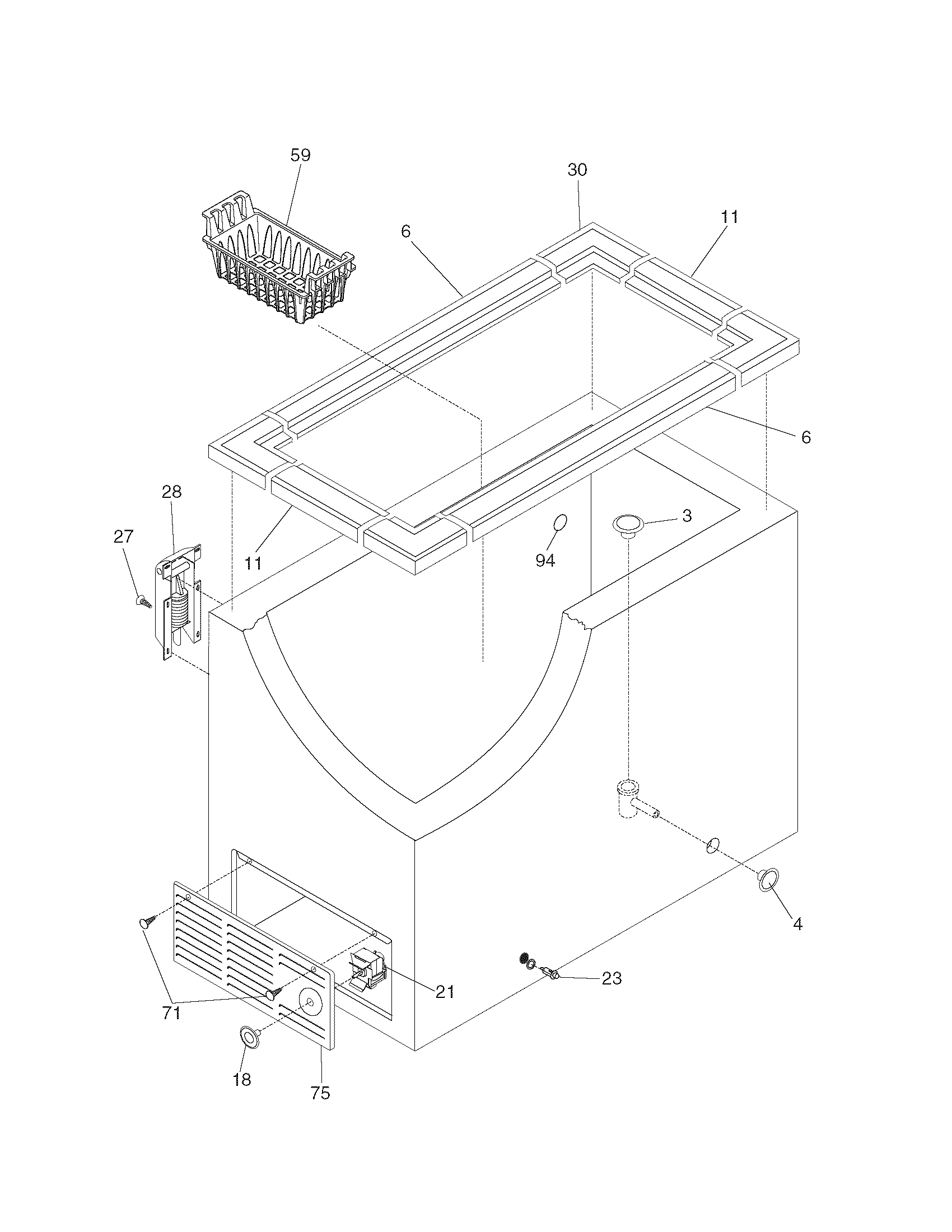 Kenmore Elite 25314502104 cabinet diagram