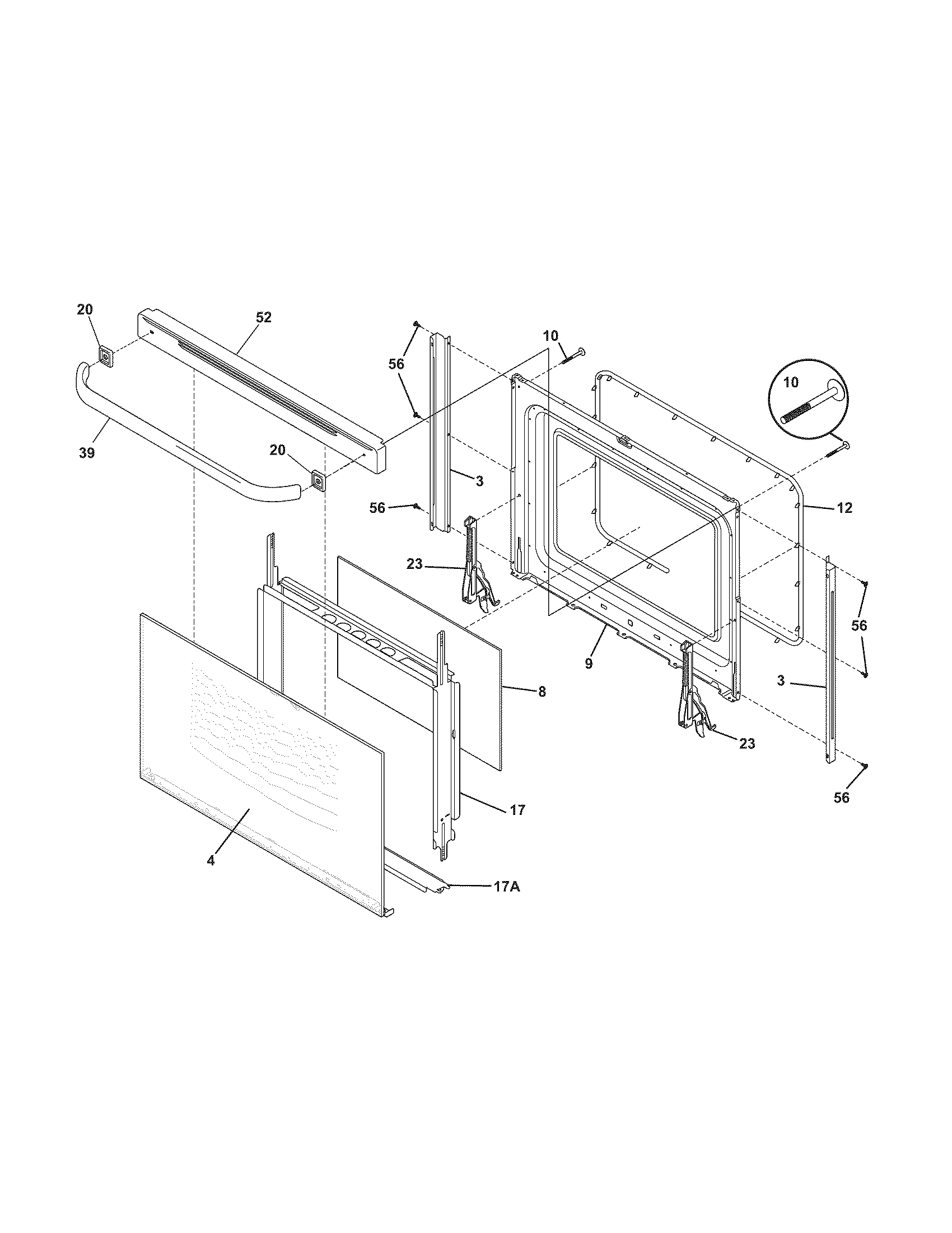 Frigidaire PFEF319ES1 door diagram