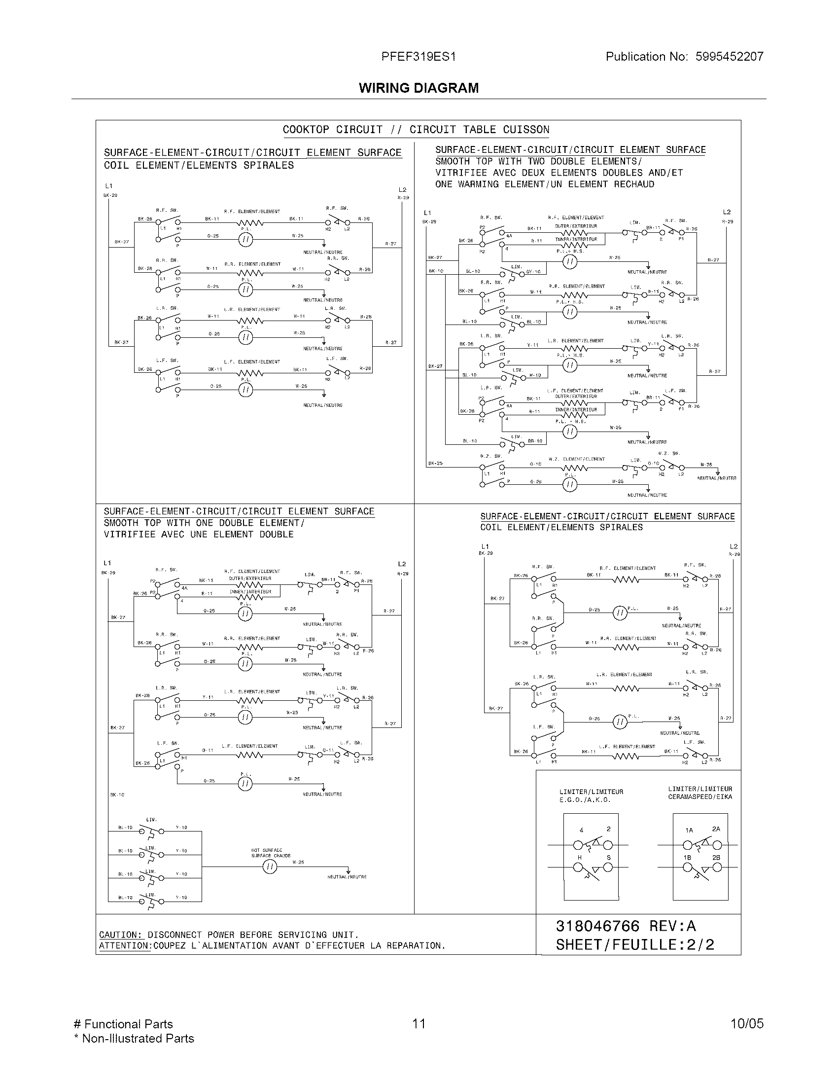Frigidaire PFEF319ES1 wiring diagram diagram