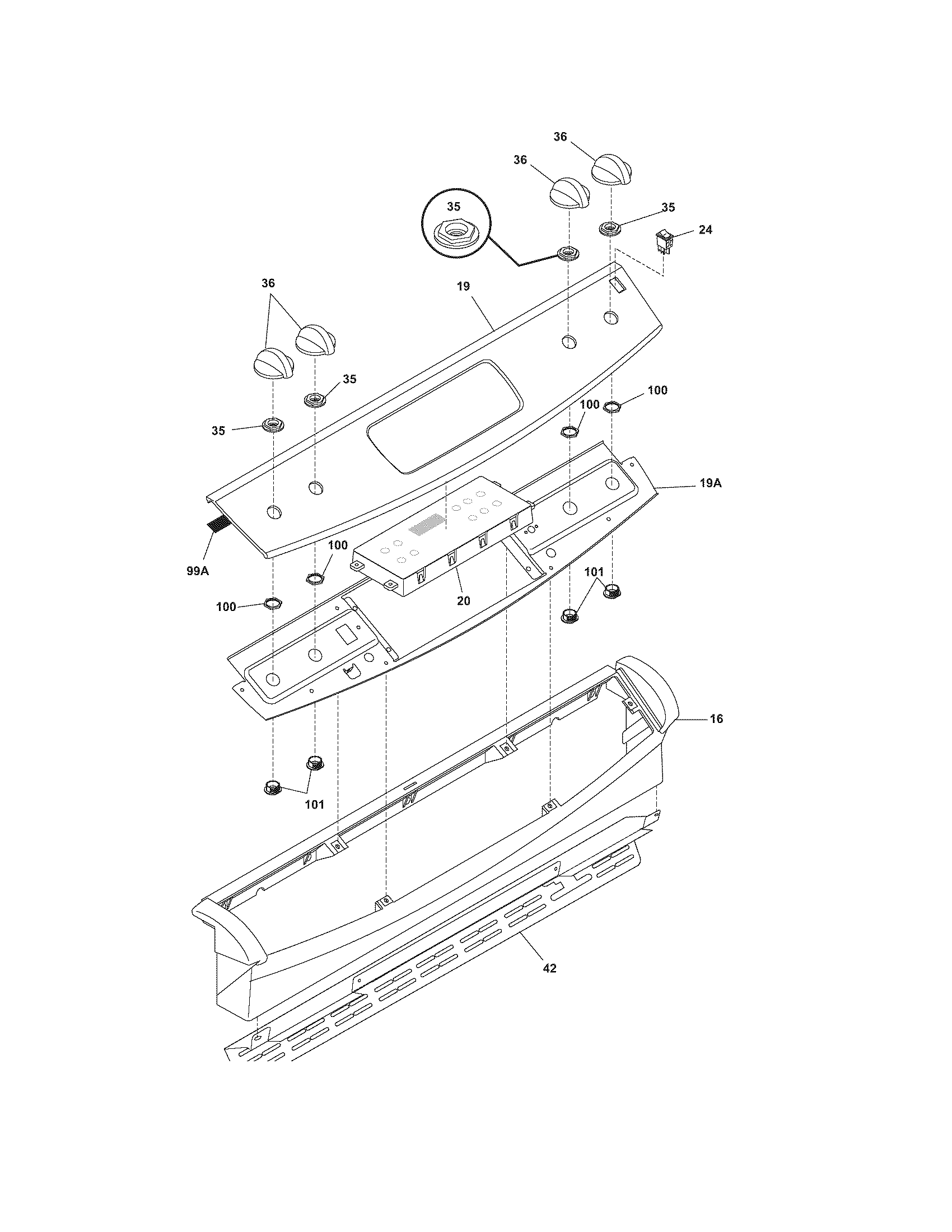 Frigidaire FGS365EBA backguard diagram