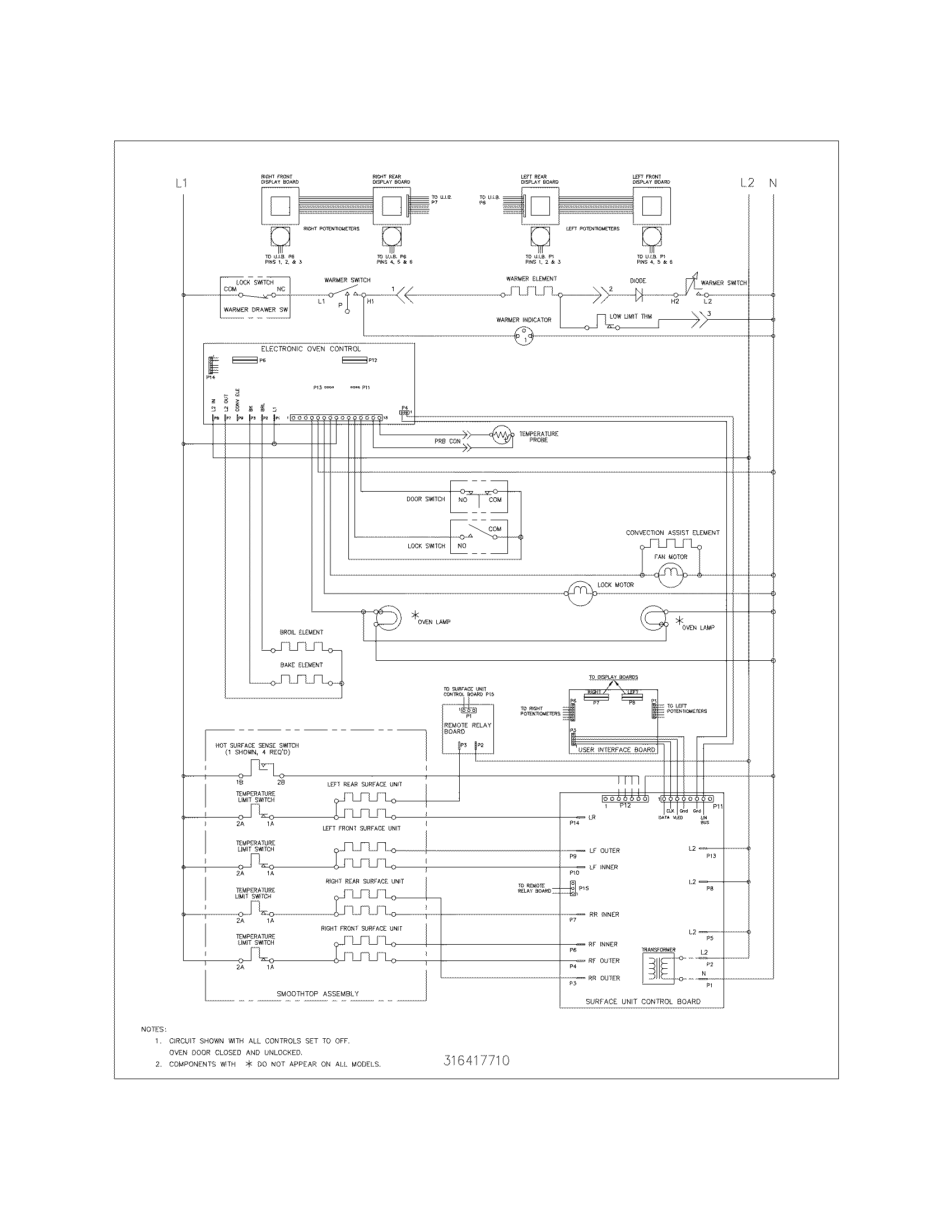 Frigidaire PLEFZ398ECA wiring schematic diagram
