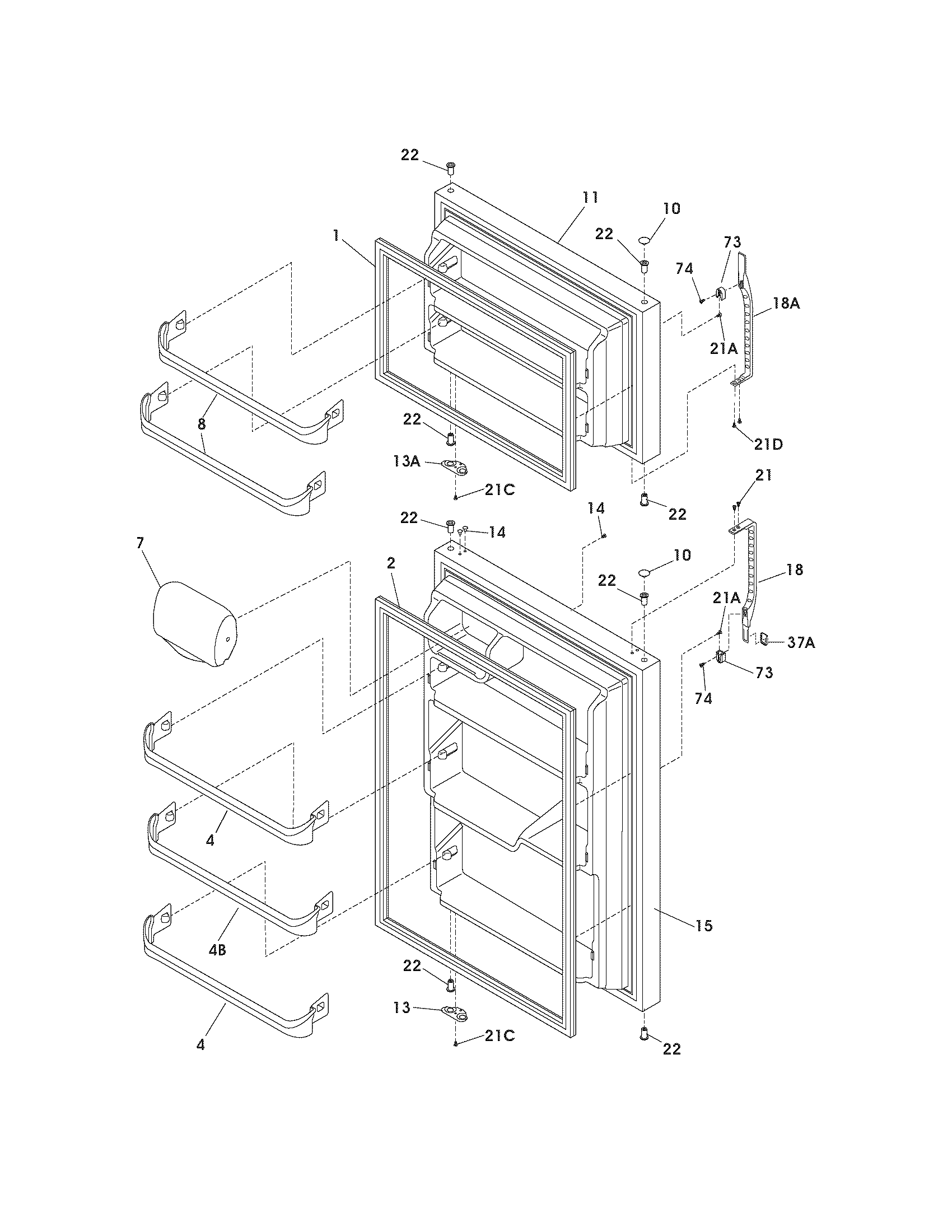 Kenmore 25360738404 door diagram