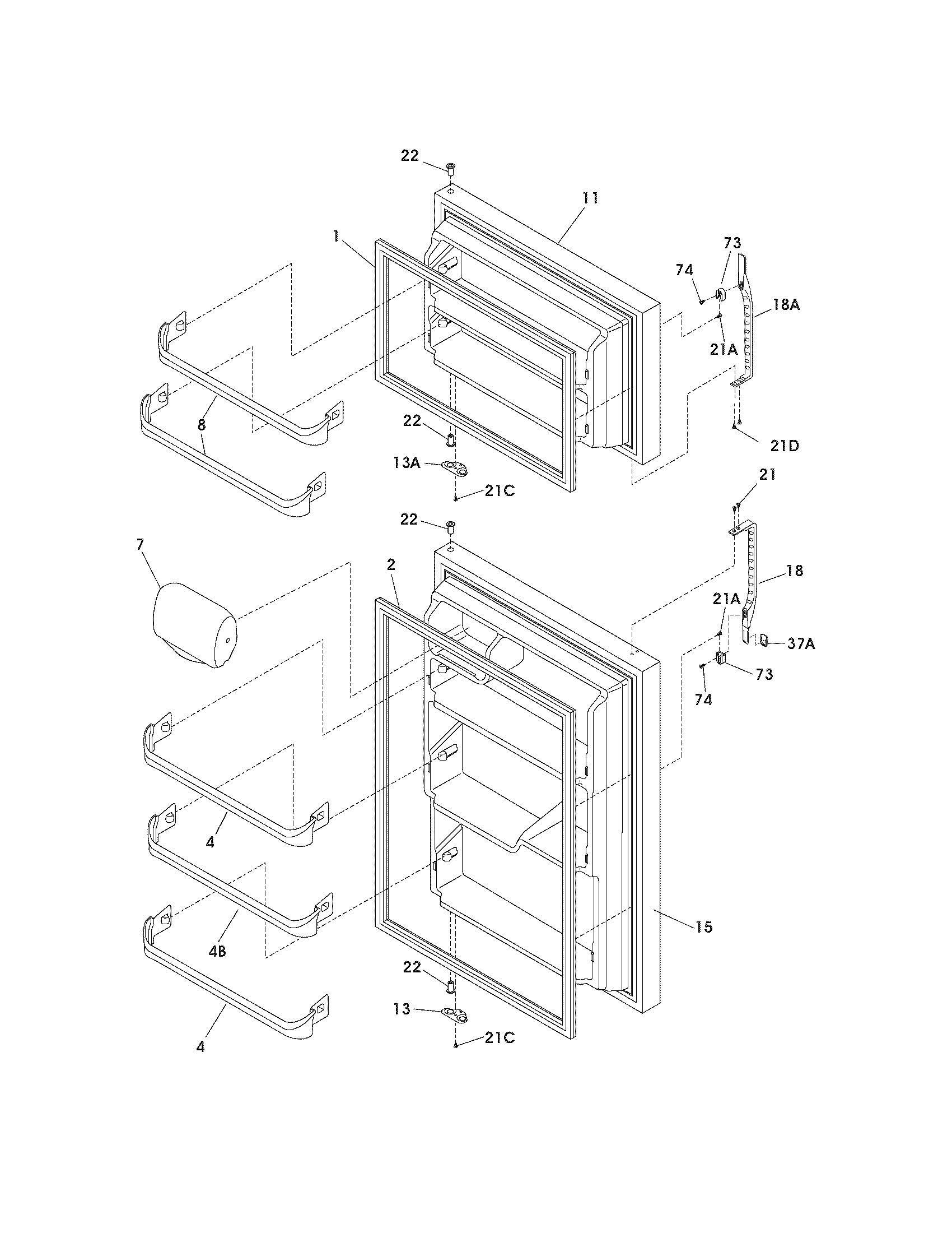 Kenmore 2533111330C door diagram