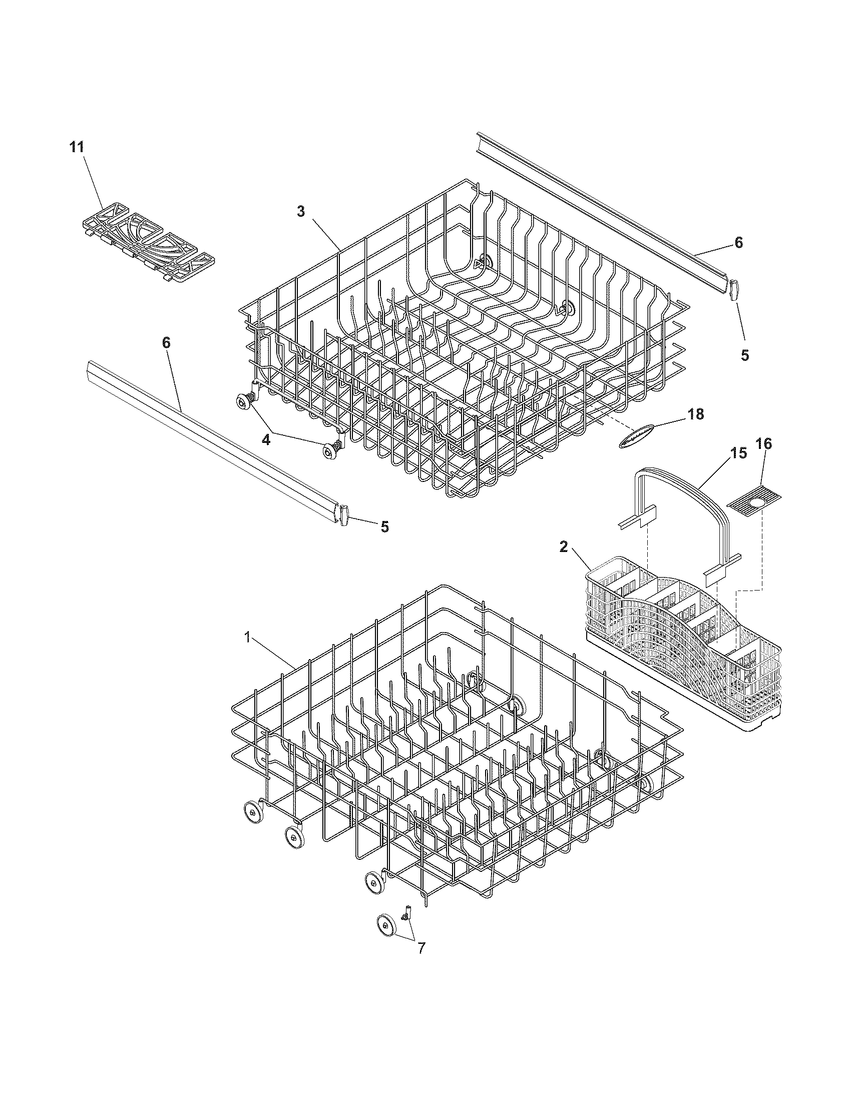 Frigidaire FDB1250REC1 racks diagram