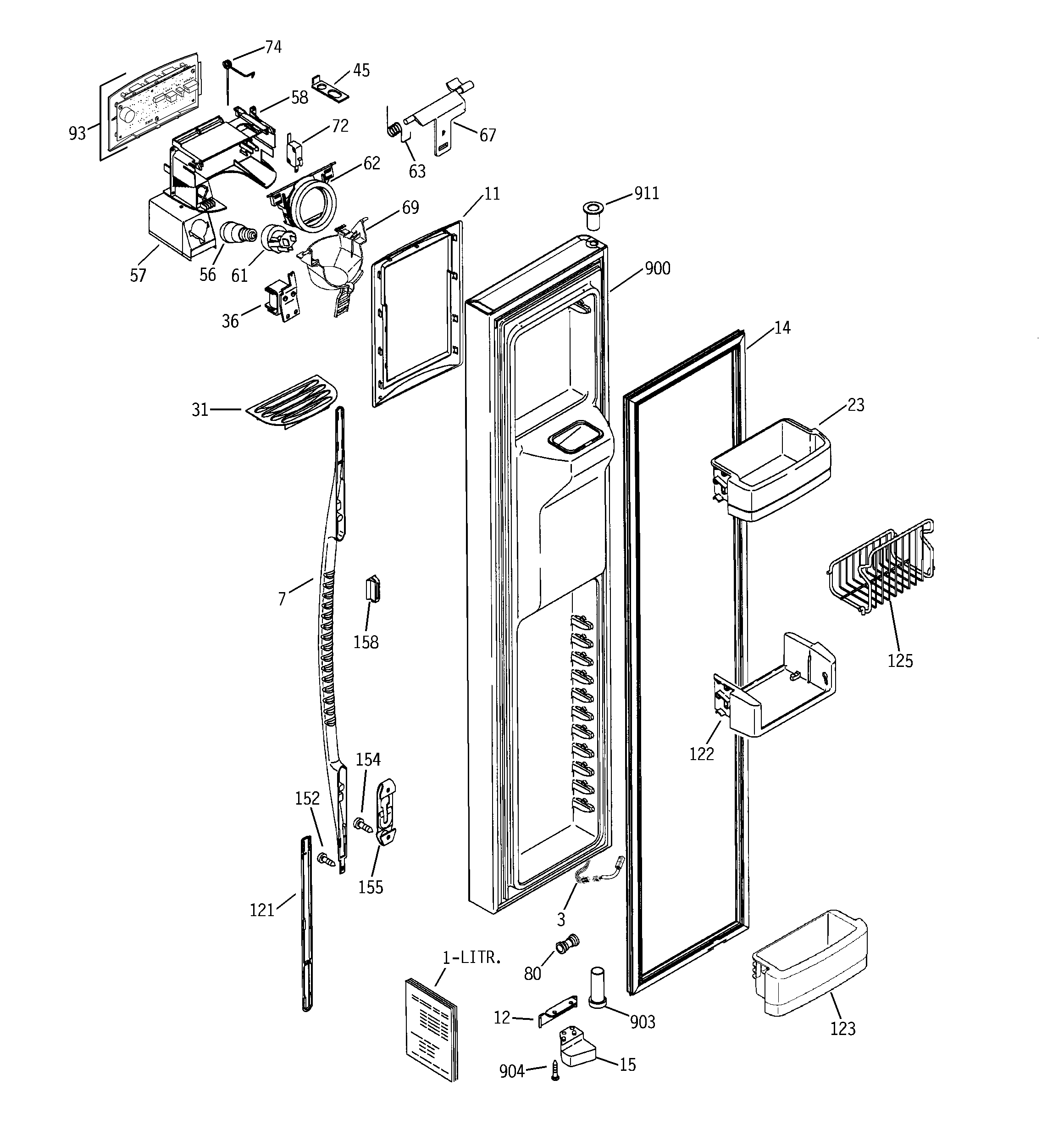 RCA RCK23MGMKFCC freezer door diagram